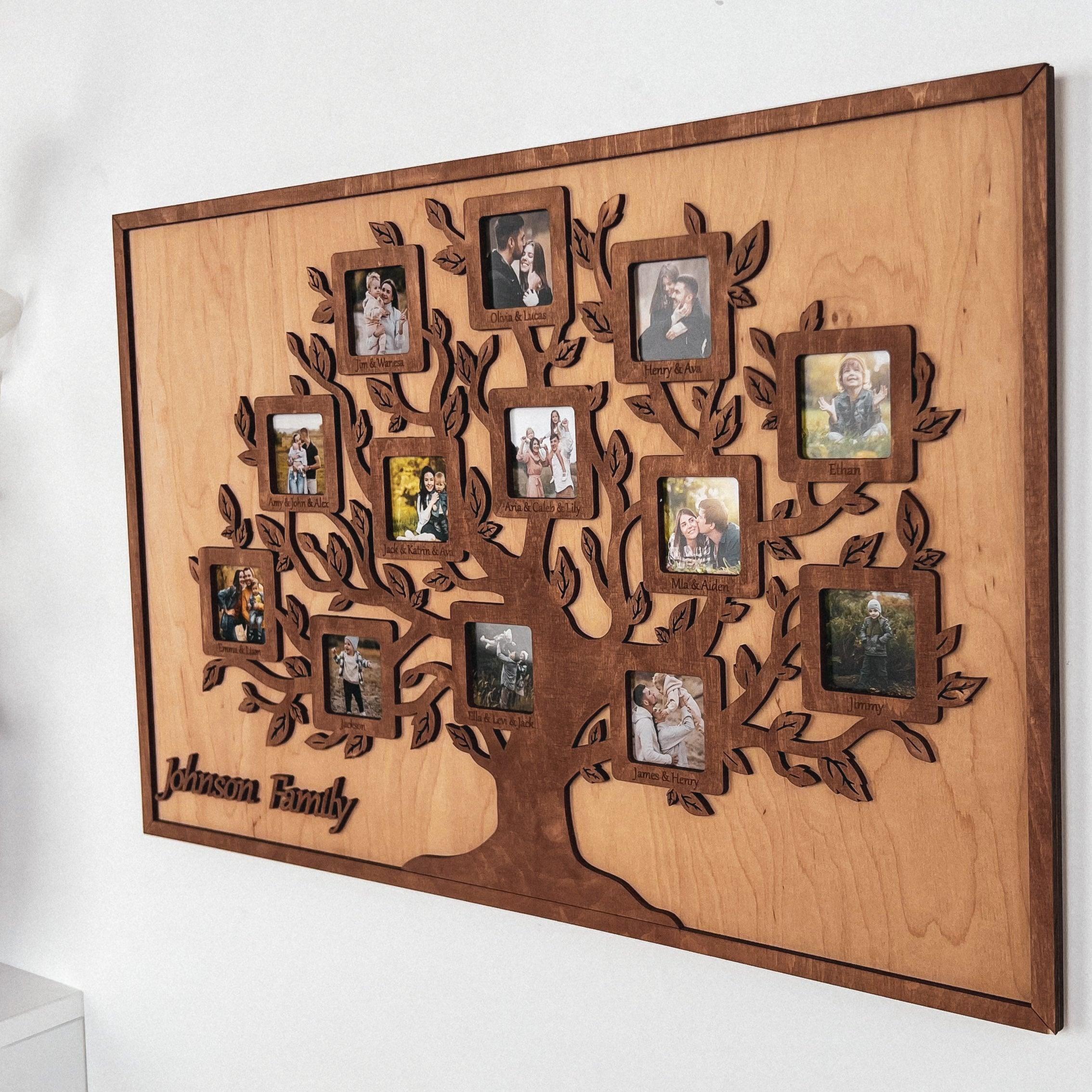 Personalized Family Tree Collage - Customizable Photo Frames & Text - The Frame Depot