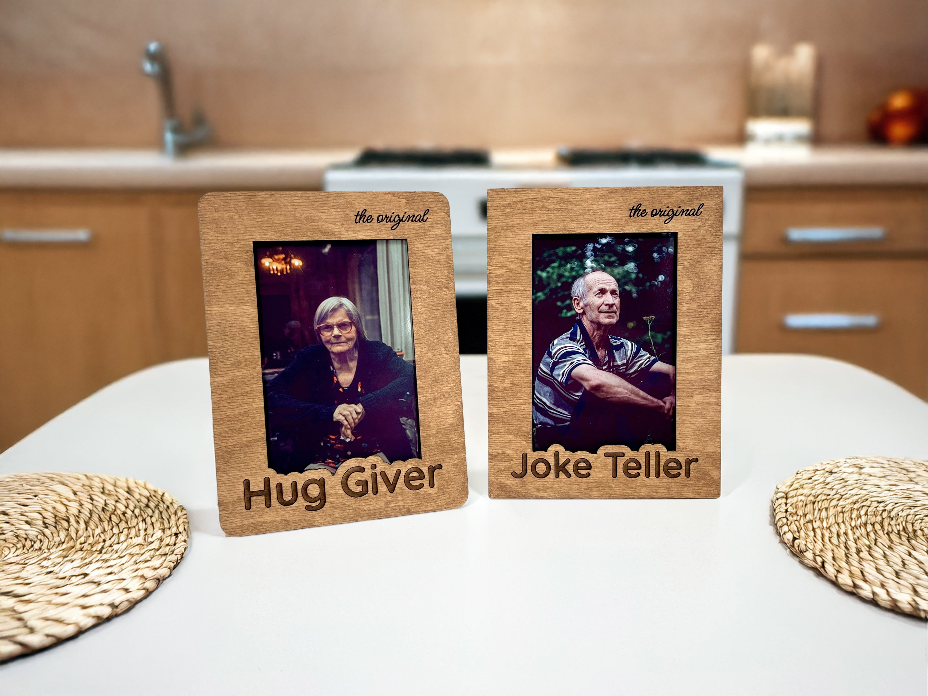 Engraved Picture Frame Set for Grandma & Grandpa: Custom Grandparent Gift