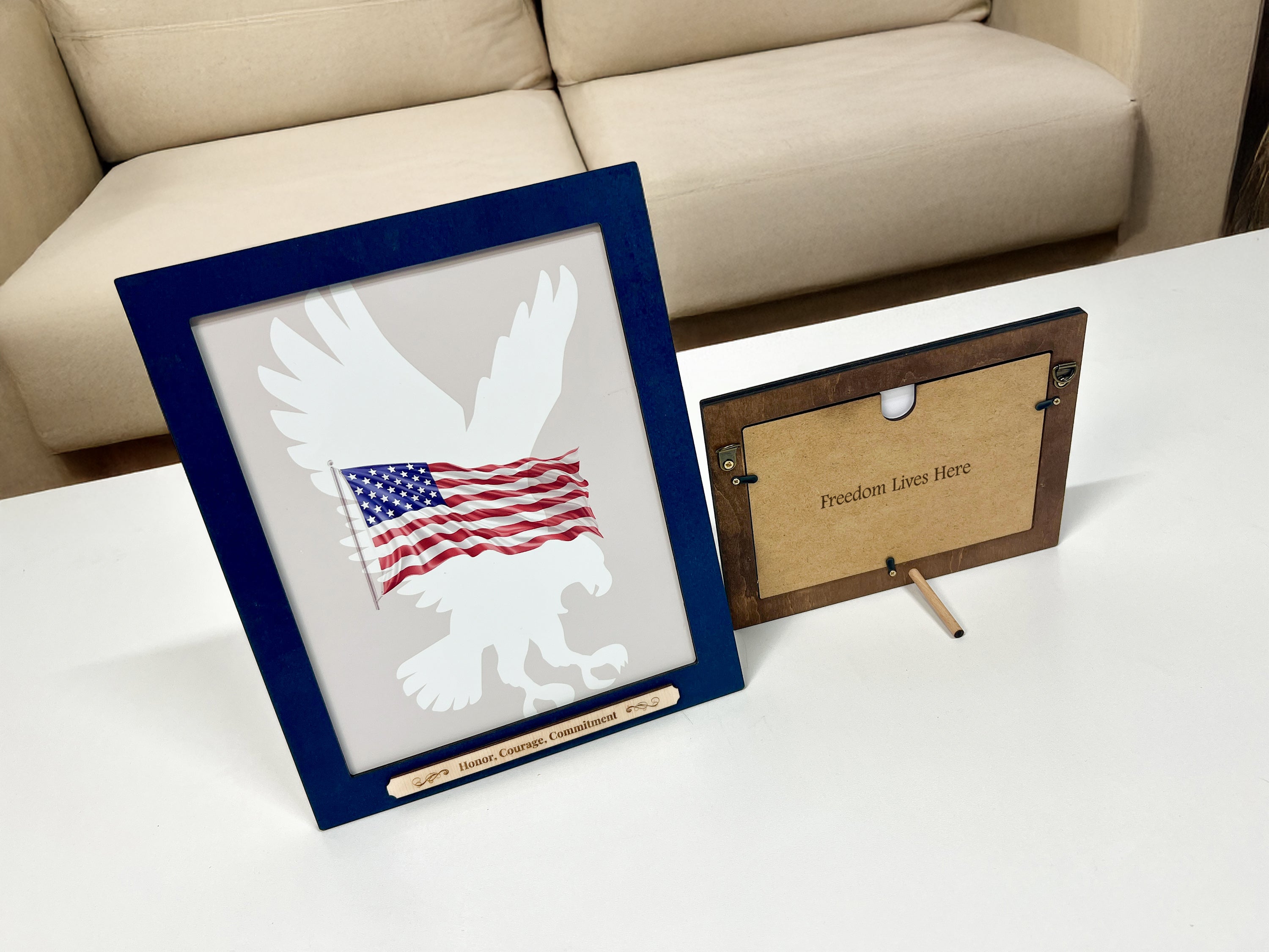 Frame with USA Flag Poster - New US Citizen Gift