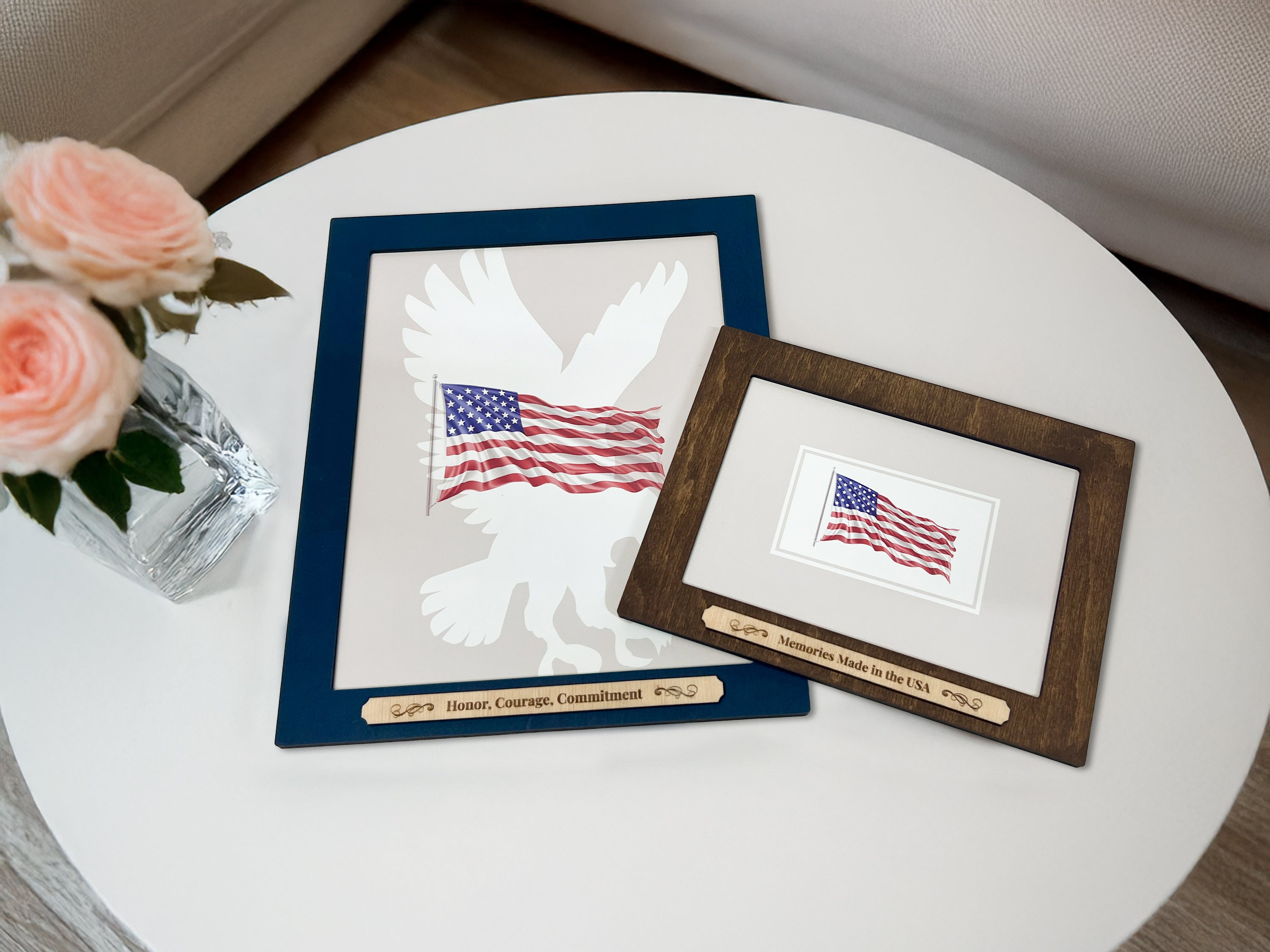 Frame with USA Flag Poster - New US Citizen Gift