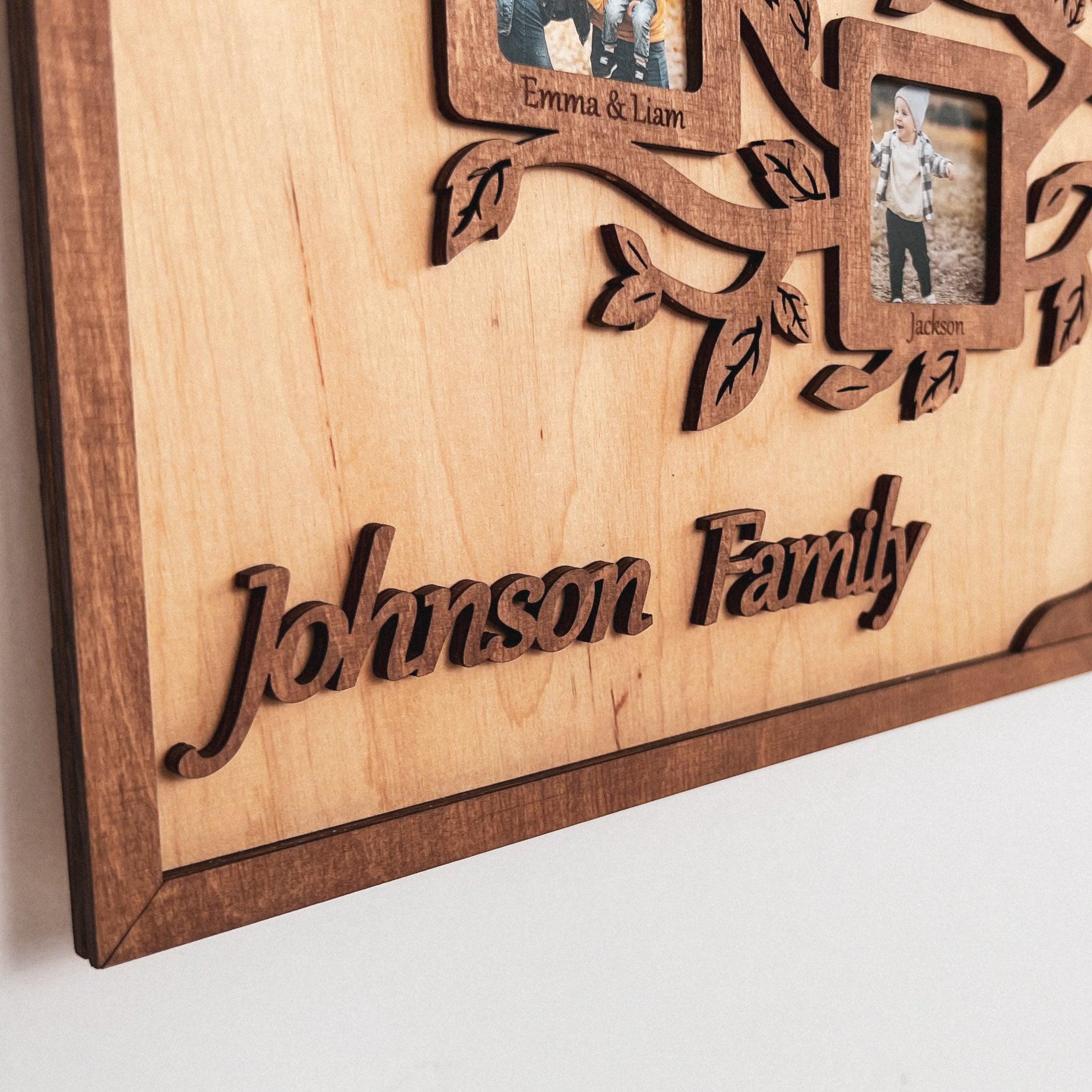 Personalized Family Tree Collage - Customizable Photo Frames & Text - The Frame Depot