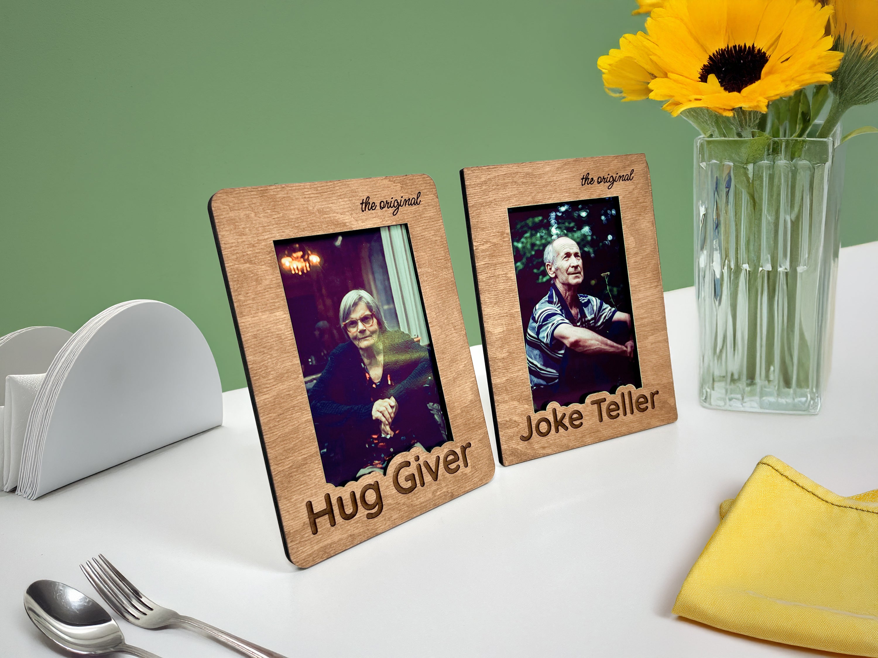 Engraved Picture Frame Set for Grandma & Grandpa: Custom Grandparent Gift