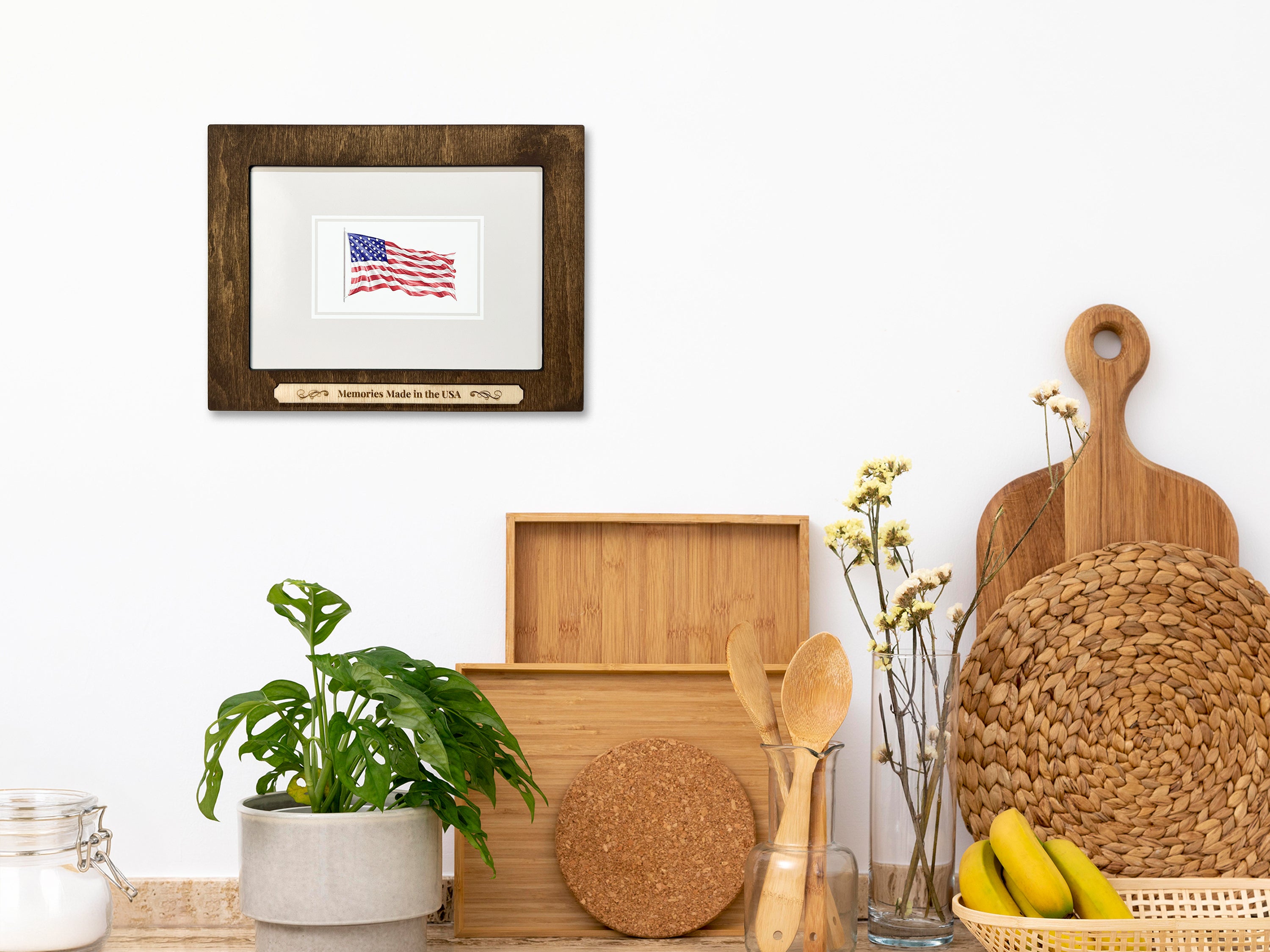 Frame with USA Flag Poster - New US Citizen Gift