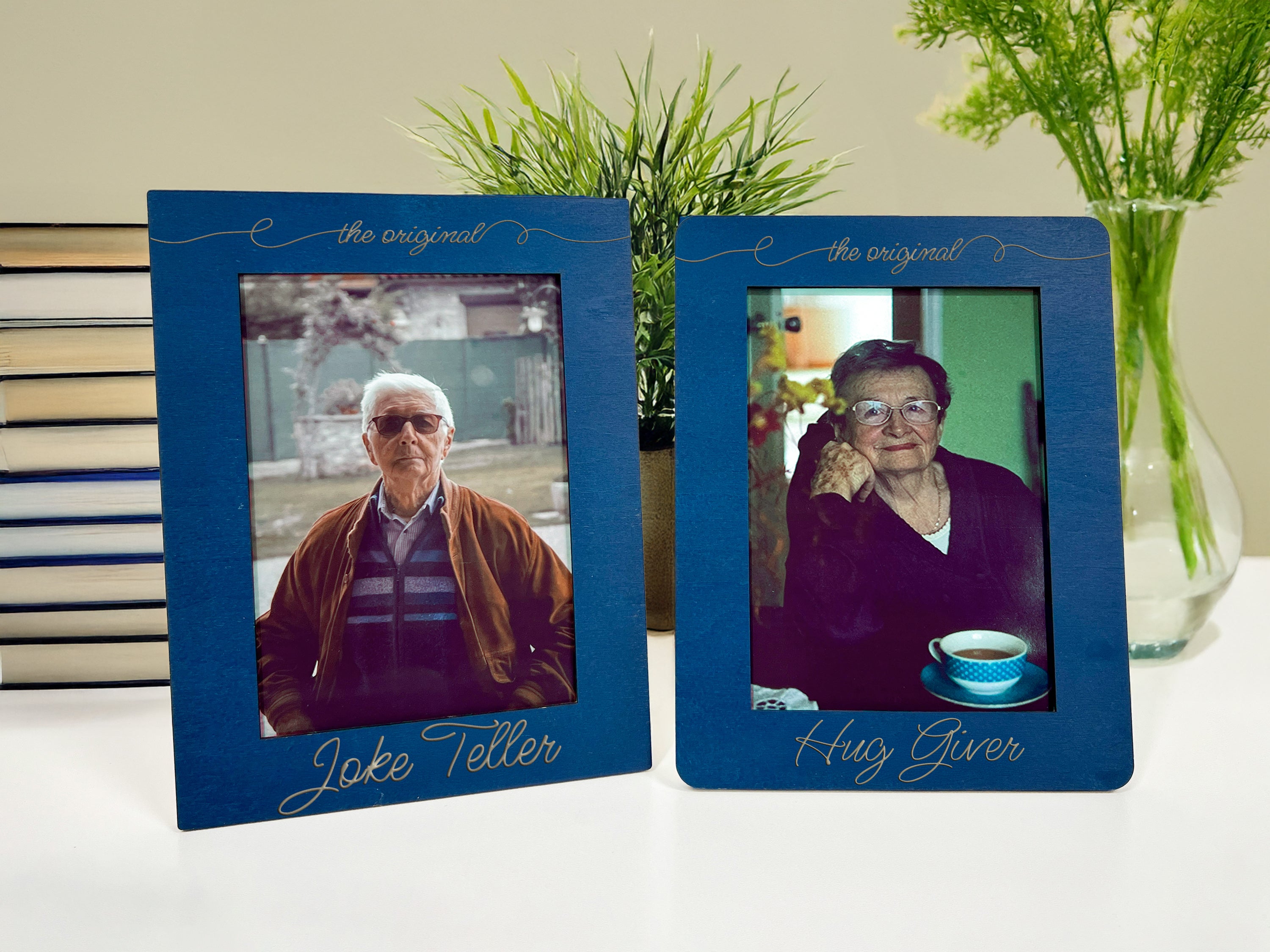 Engraved Picture Frame Set for Grandma & Grandpa: Custom Grandparent Gift