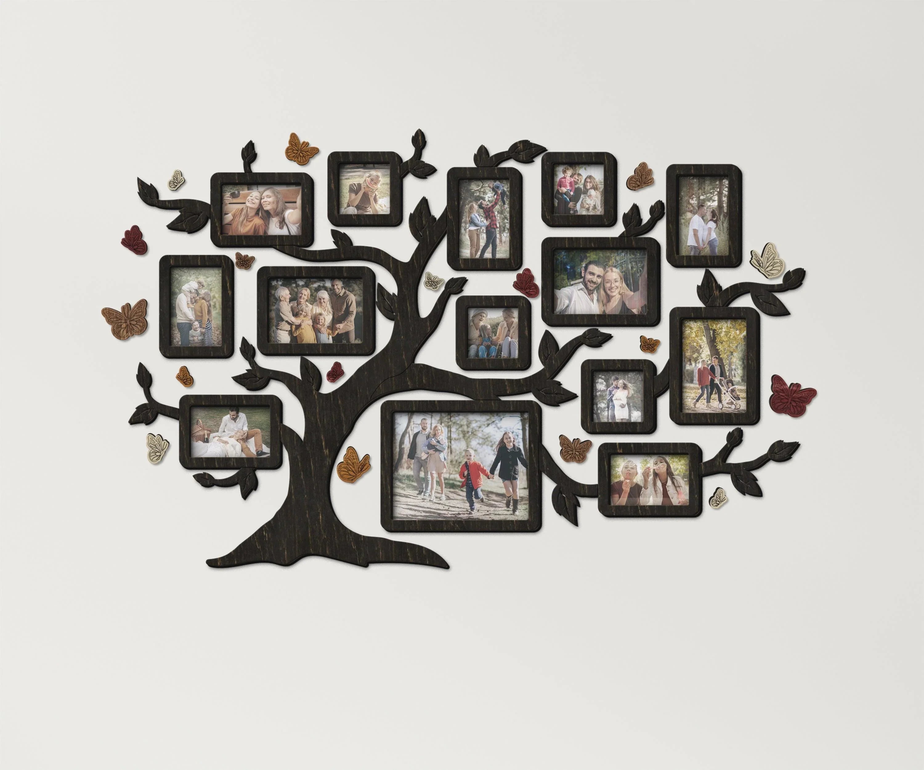 Personalized Family Tree with Butterfly | Photo Frame Collage - The Frame Depot