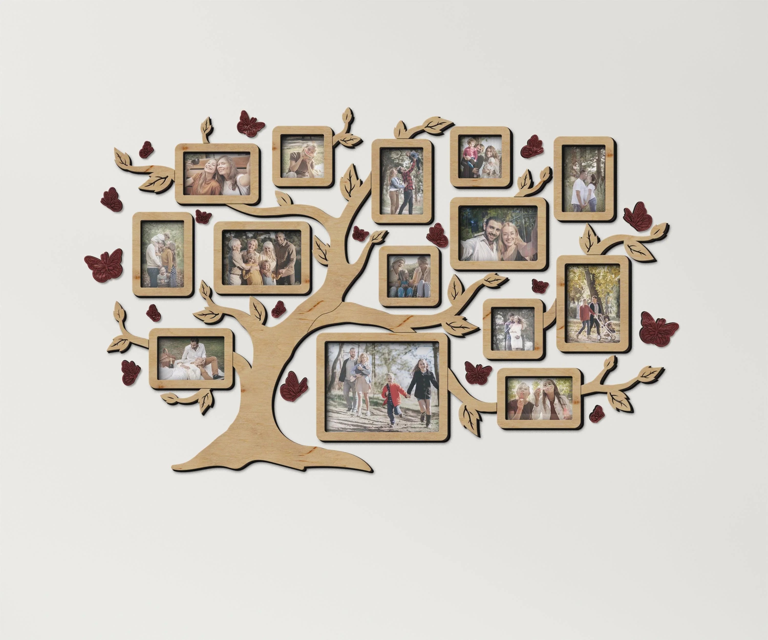 Personalized Family Tree with Butterfly | Photo Frame Collage - The Frame Depot