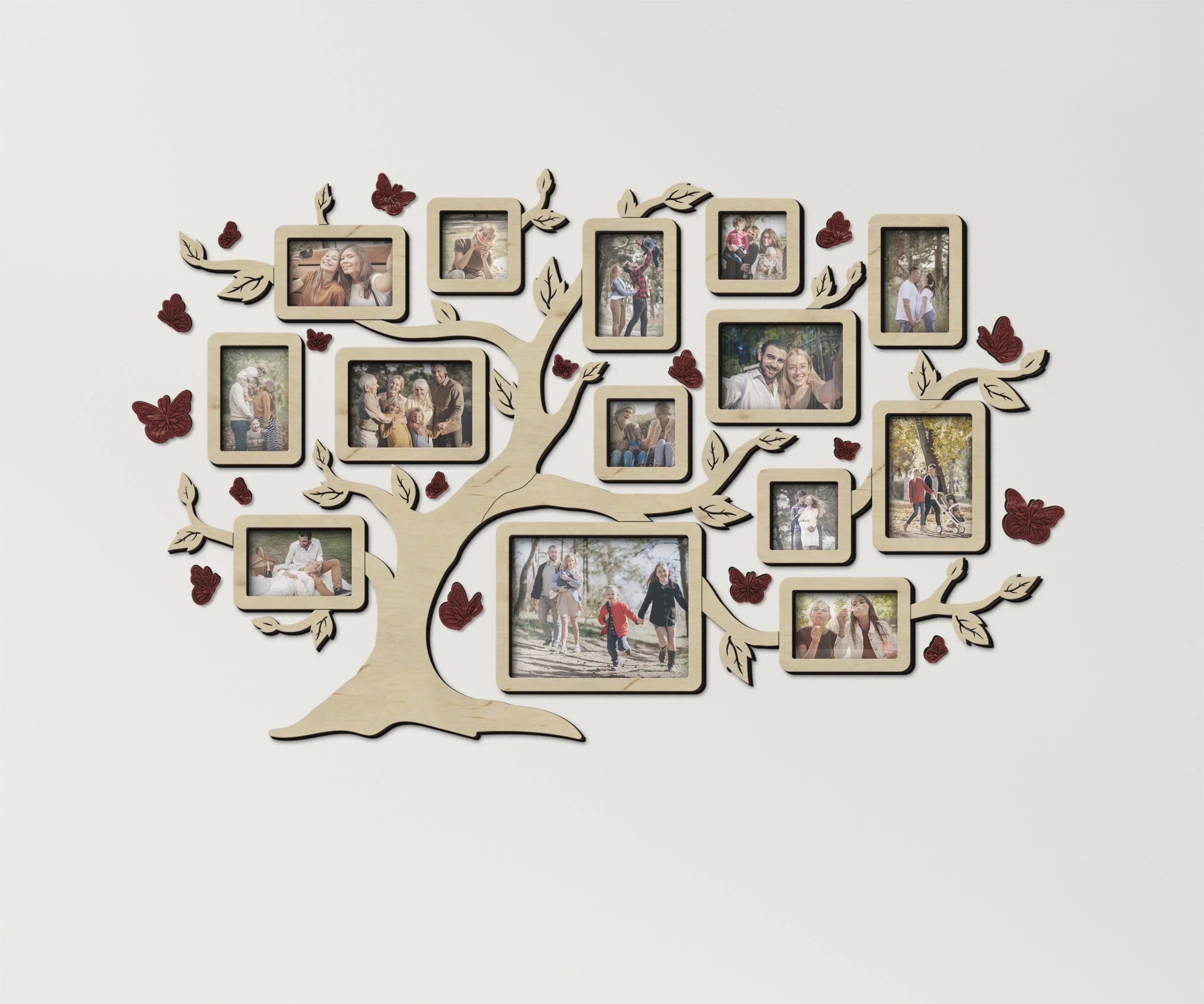Personalized Family Tree with Butterfly | Photo Frame Collage - The Frame Depot