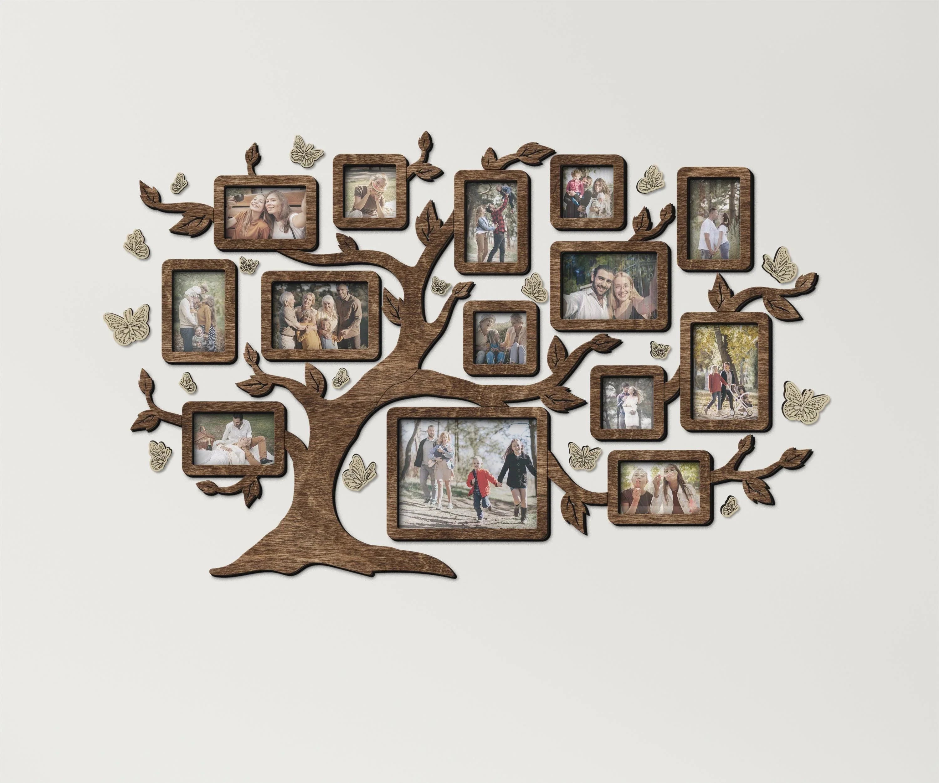 Personalized Family Tree with Butterfly | Photo Frame Collage - The Frame Depot