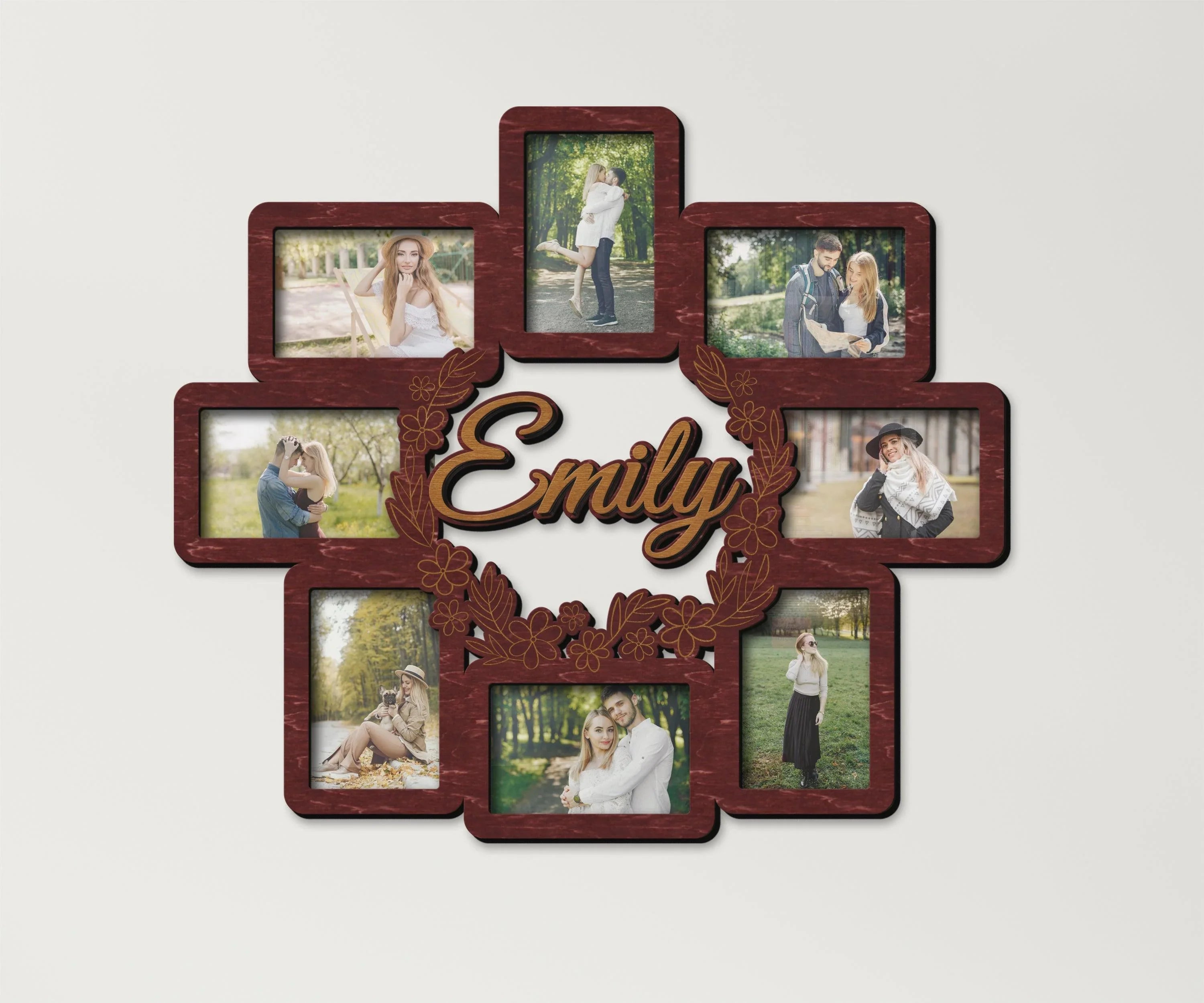 Custom Flower Picture Frame | Floral Wreath Wooden Collage Frames - The Frame Depot