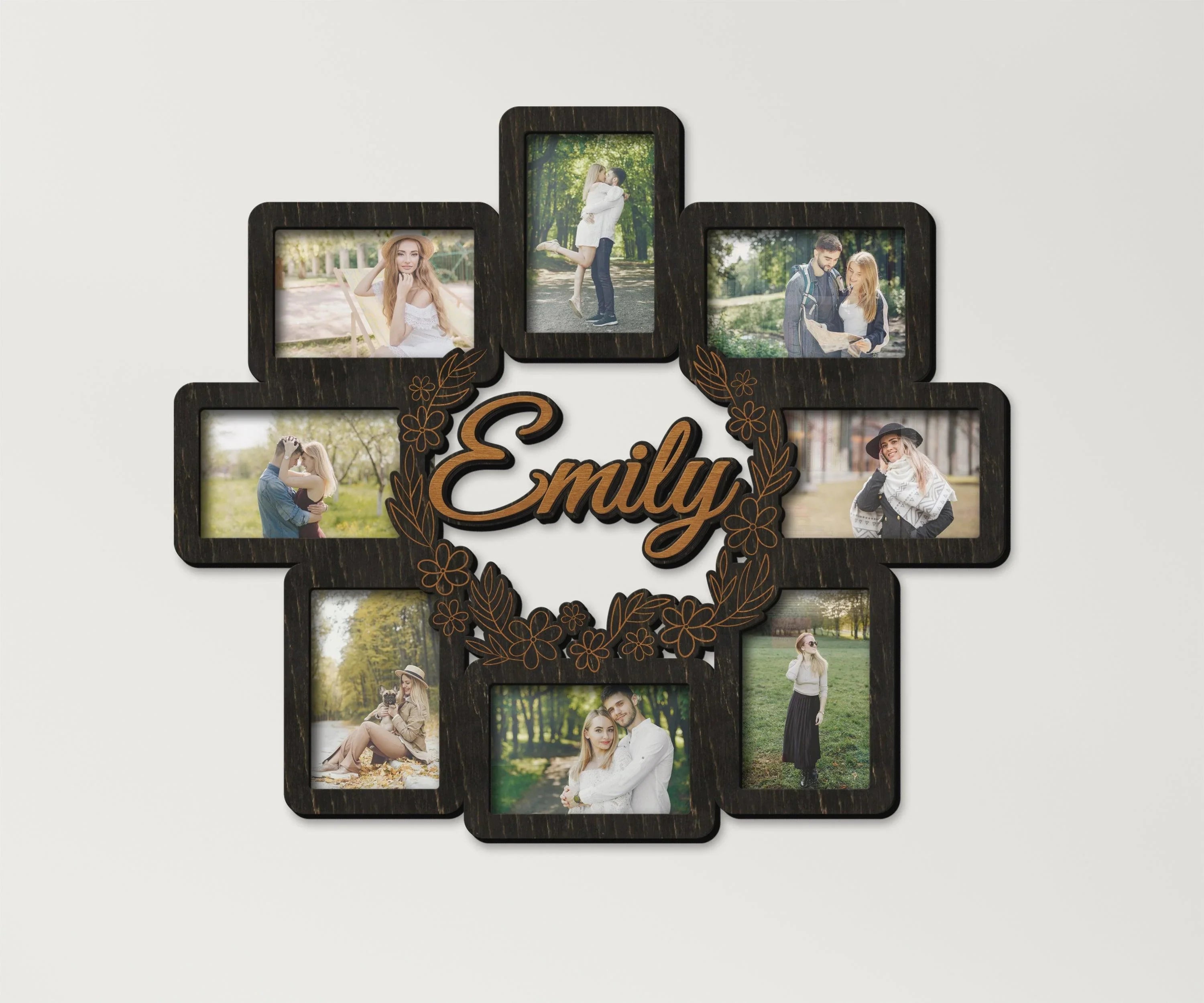 Custom Flower Picture Frame | Floral Wreath Wooden Collage Frames - The Frame Depot