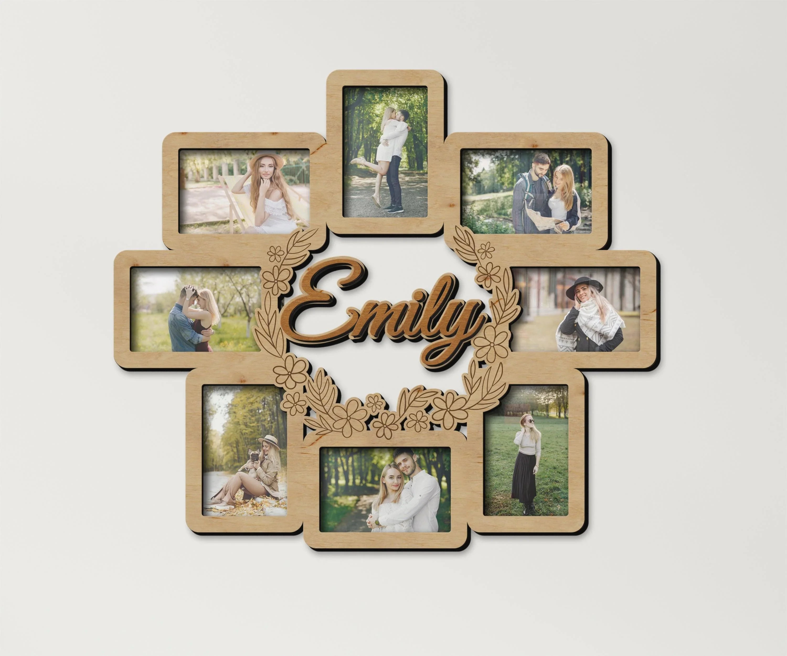 Custom Flower Picture Frame | Floral Wreath Wooden Collage Frames - The Frame Depot