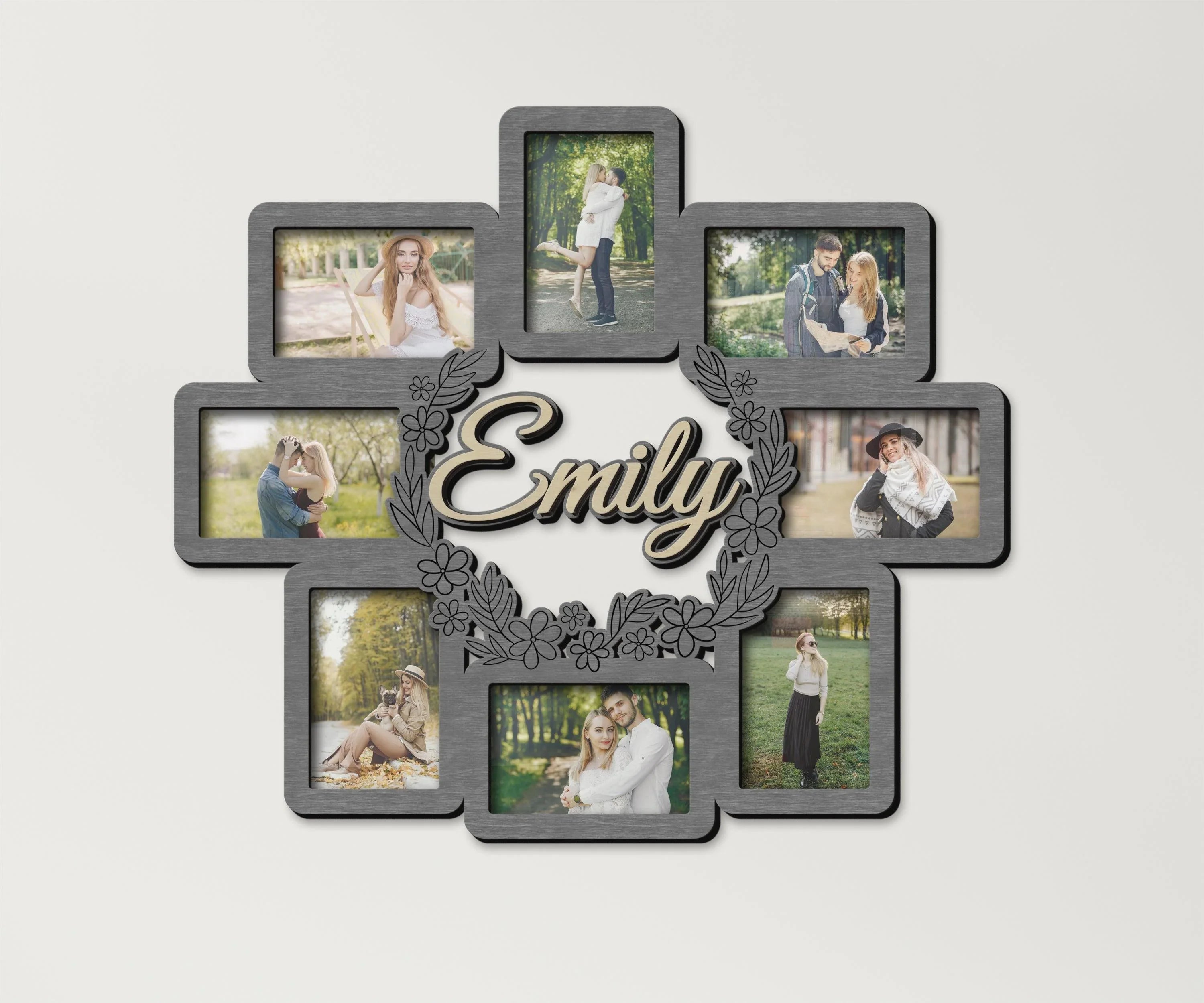 Custom Flower Picture Frame | Floral Wreath Wooden Collage Frames - The Frame Depot