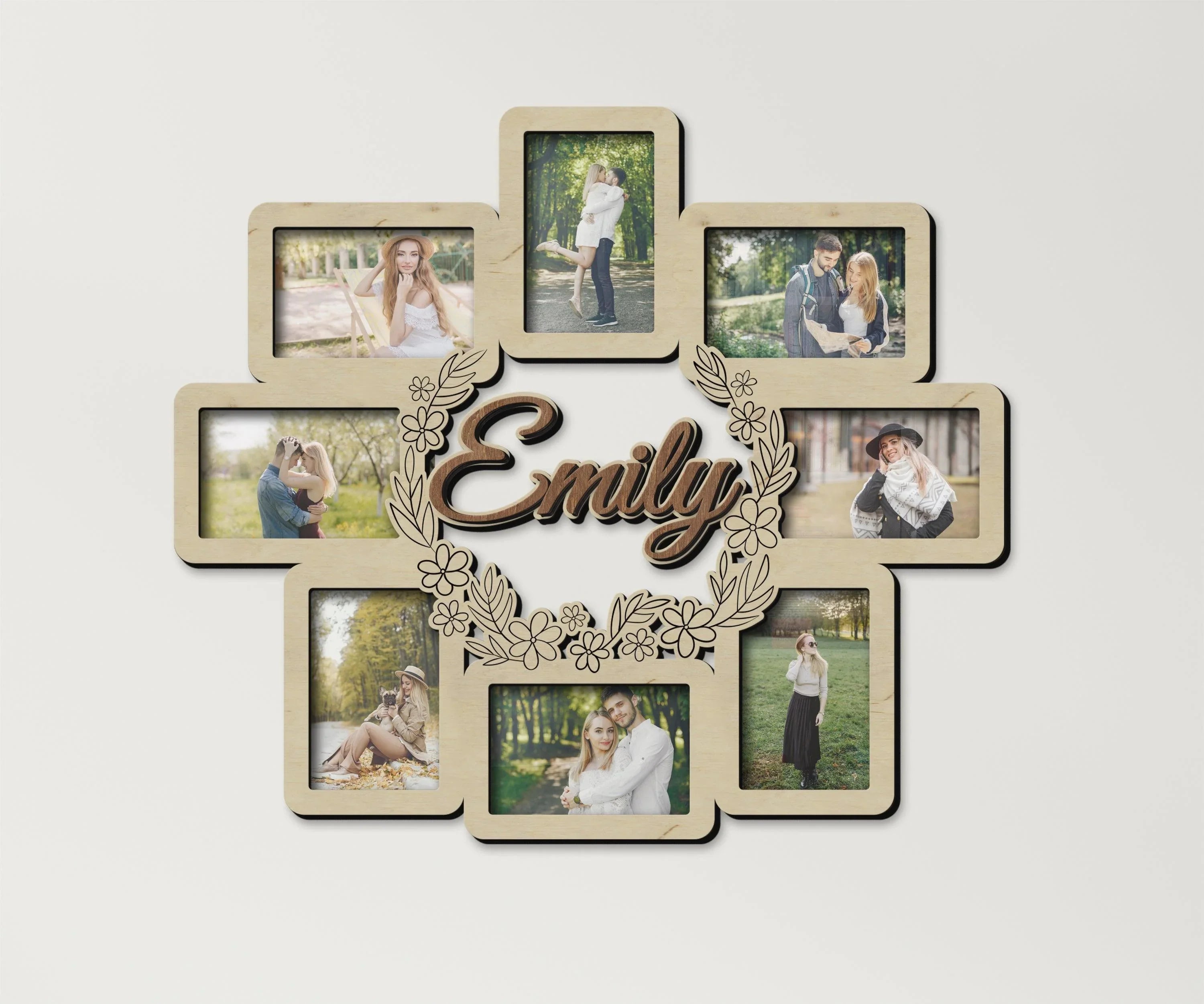 Custom Flower Picture Frame | Floral Wreath Wooden Collage Frames - The Frame Depot