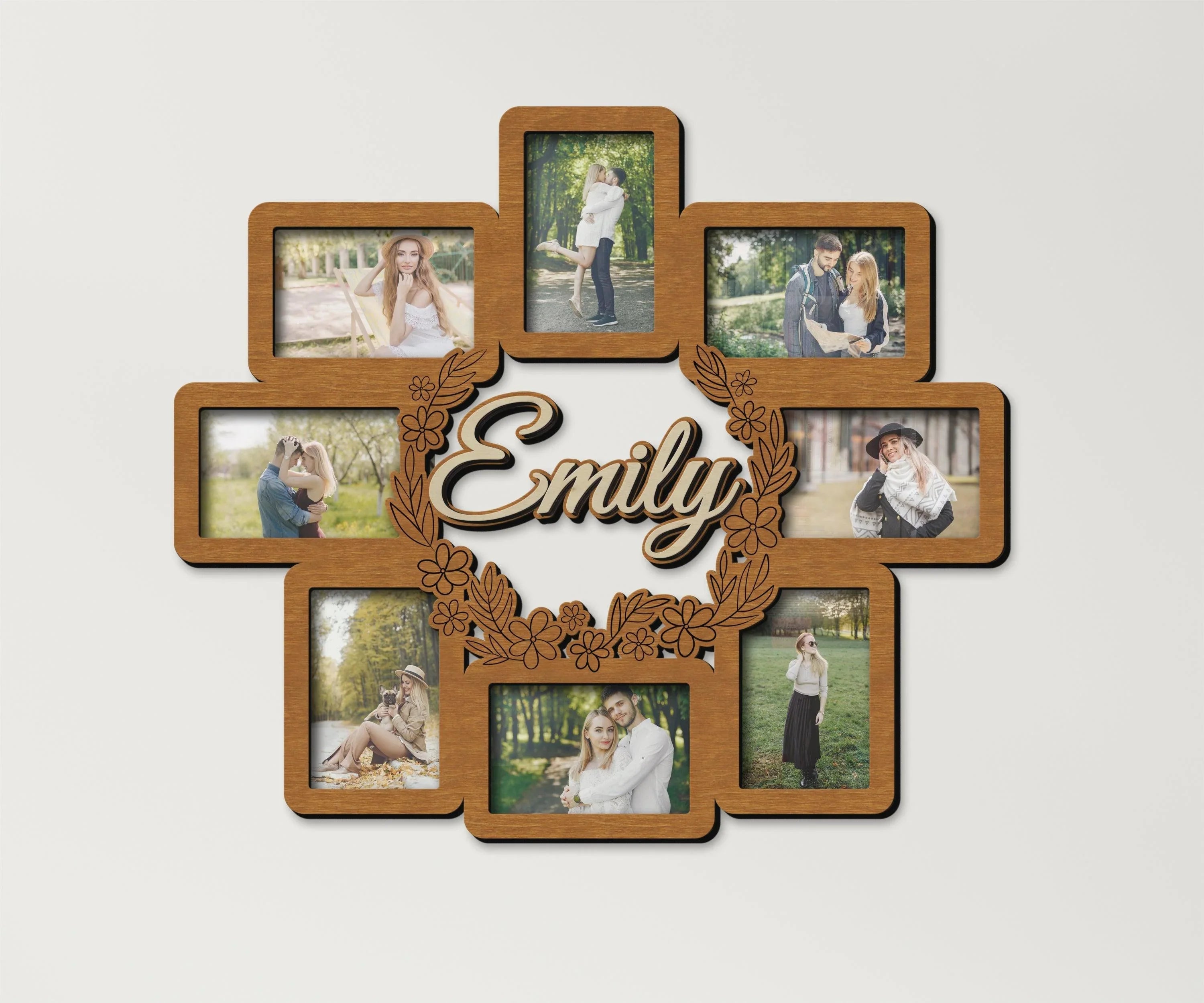 Custom Flower Picture Frame | Floral Wreath Wooden Collage Frames - The Frame Depot