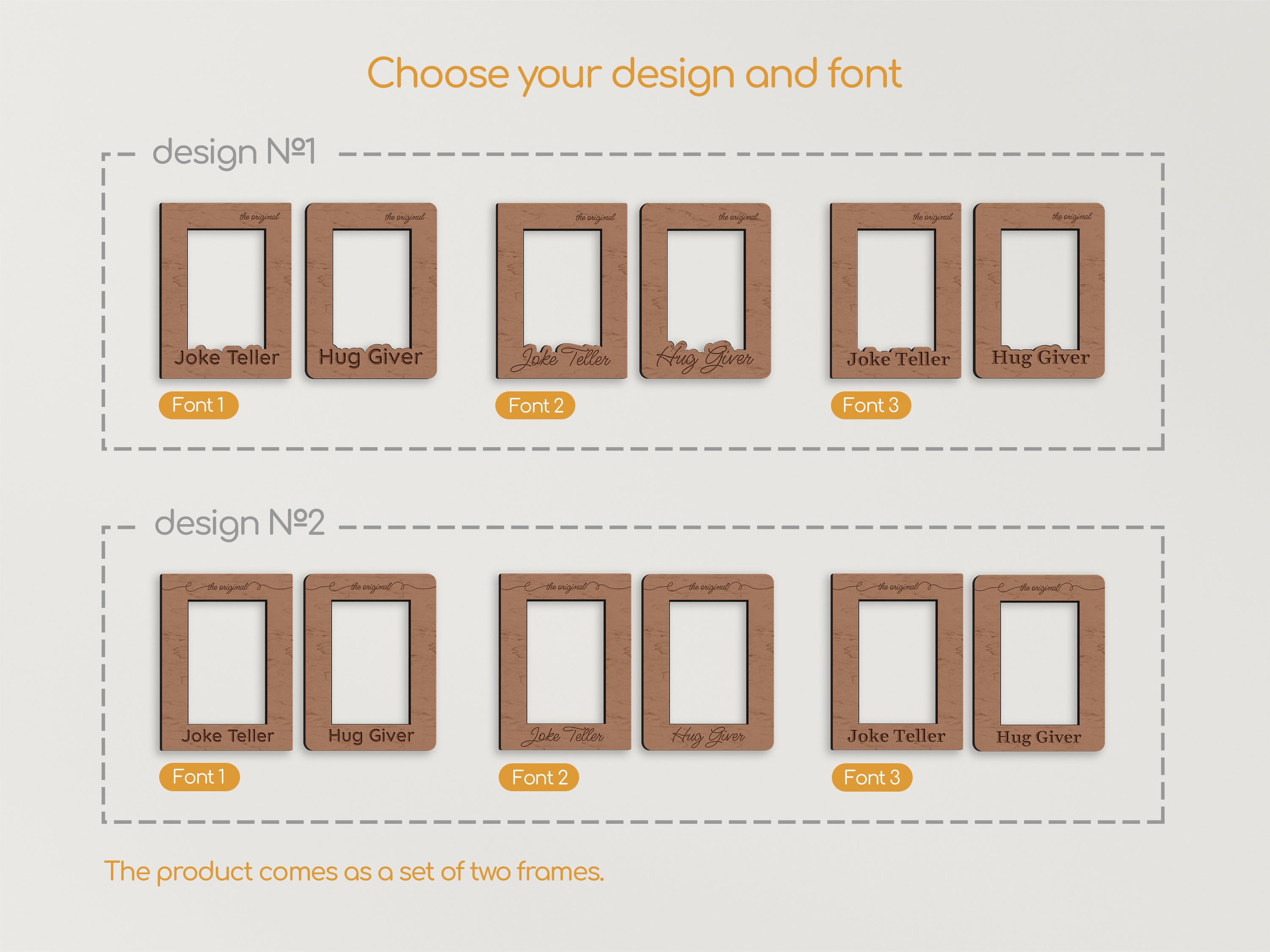 Engraved Picture Frame Set for Grandma & Grandpa: Custom Grandparent Gift