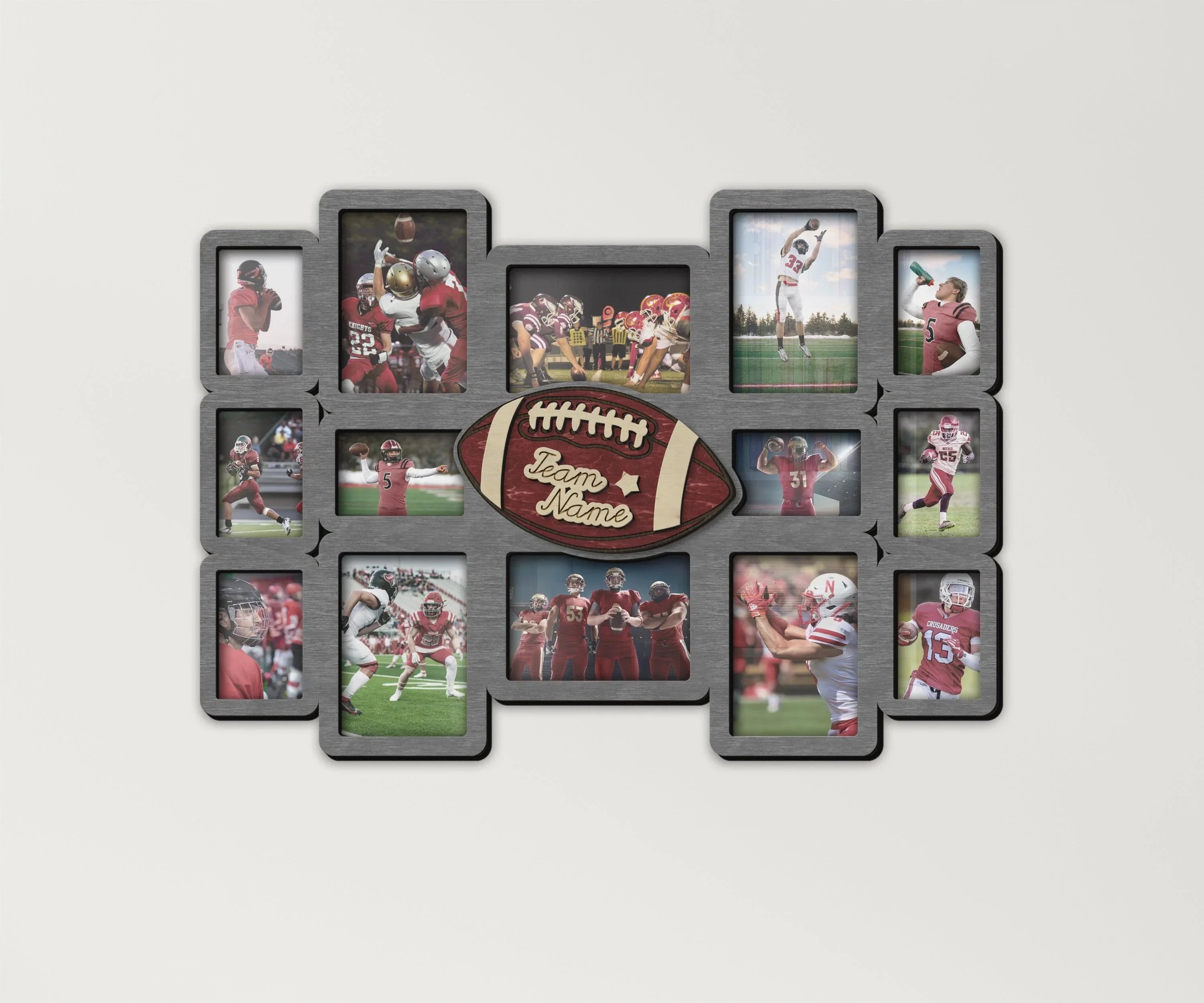 American football picture collage | Highschool sport team display | Boys room - The Frame Depot