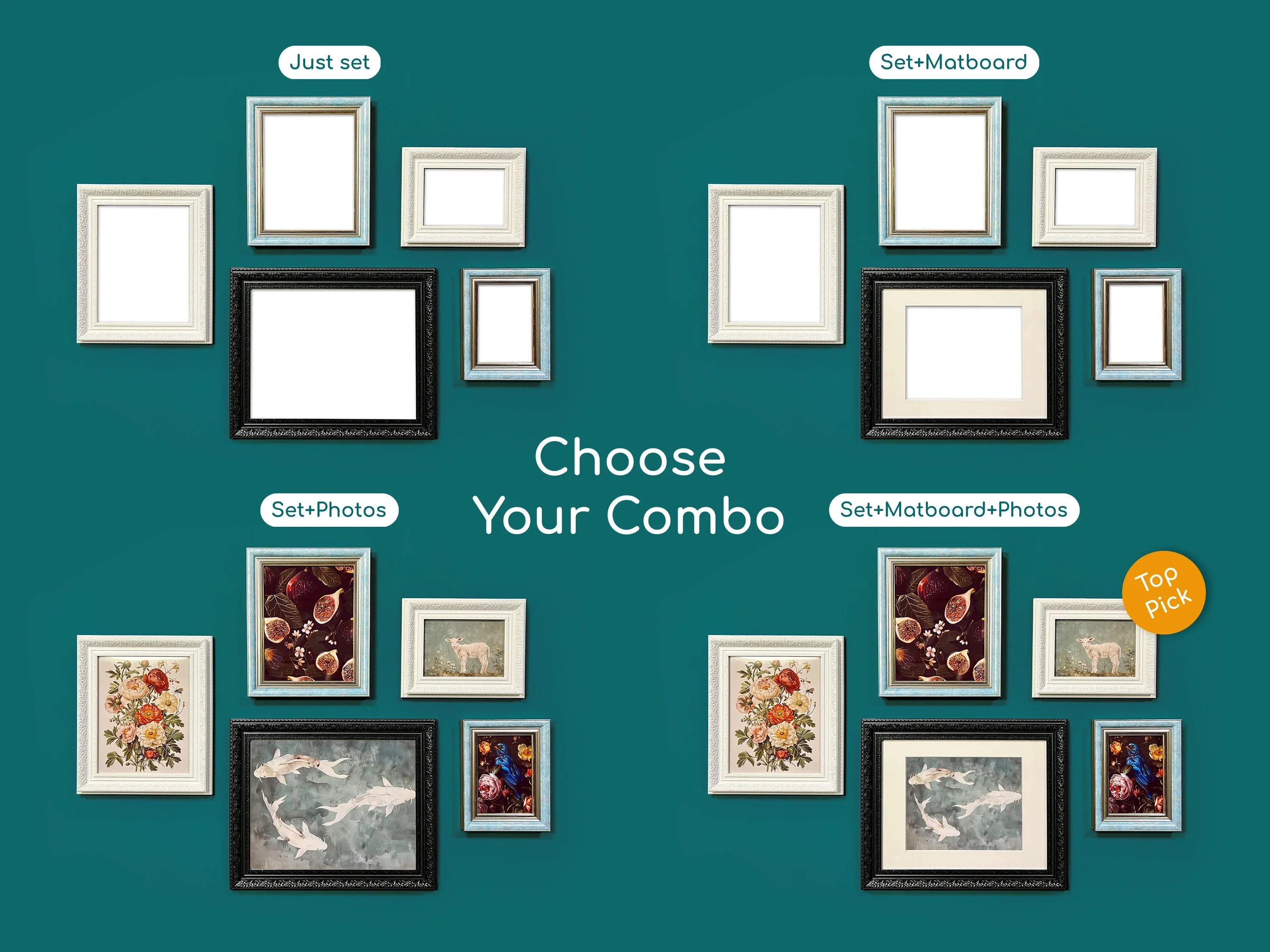 Frosted Vintage Small Set - Gallery Wall Frames