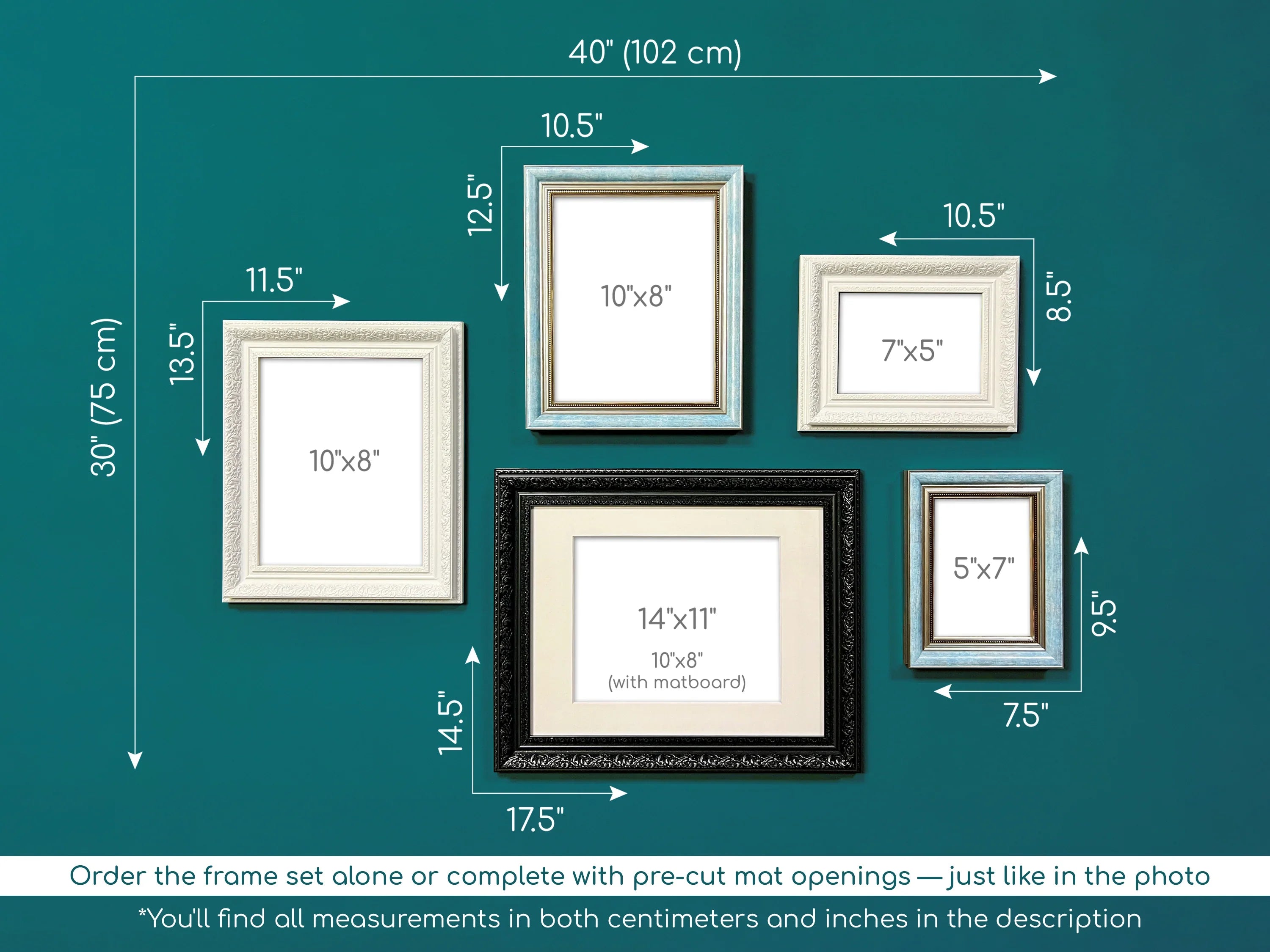 Frosted Vintage Small Set - Gallery Wall Frames