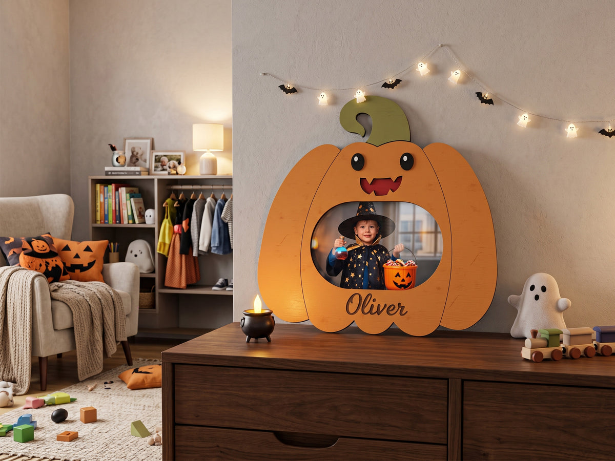 Halloween Photo Frame – Personalized Wooden Kids Picture Frame