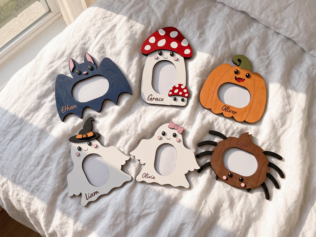 Halloween Photo Frame – Personalized Wooden Kids Picture Frame