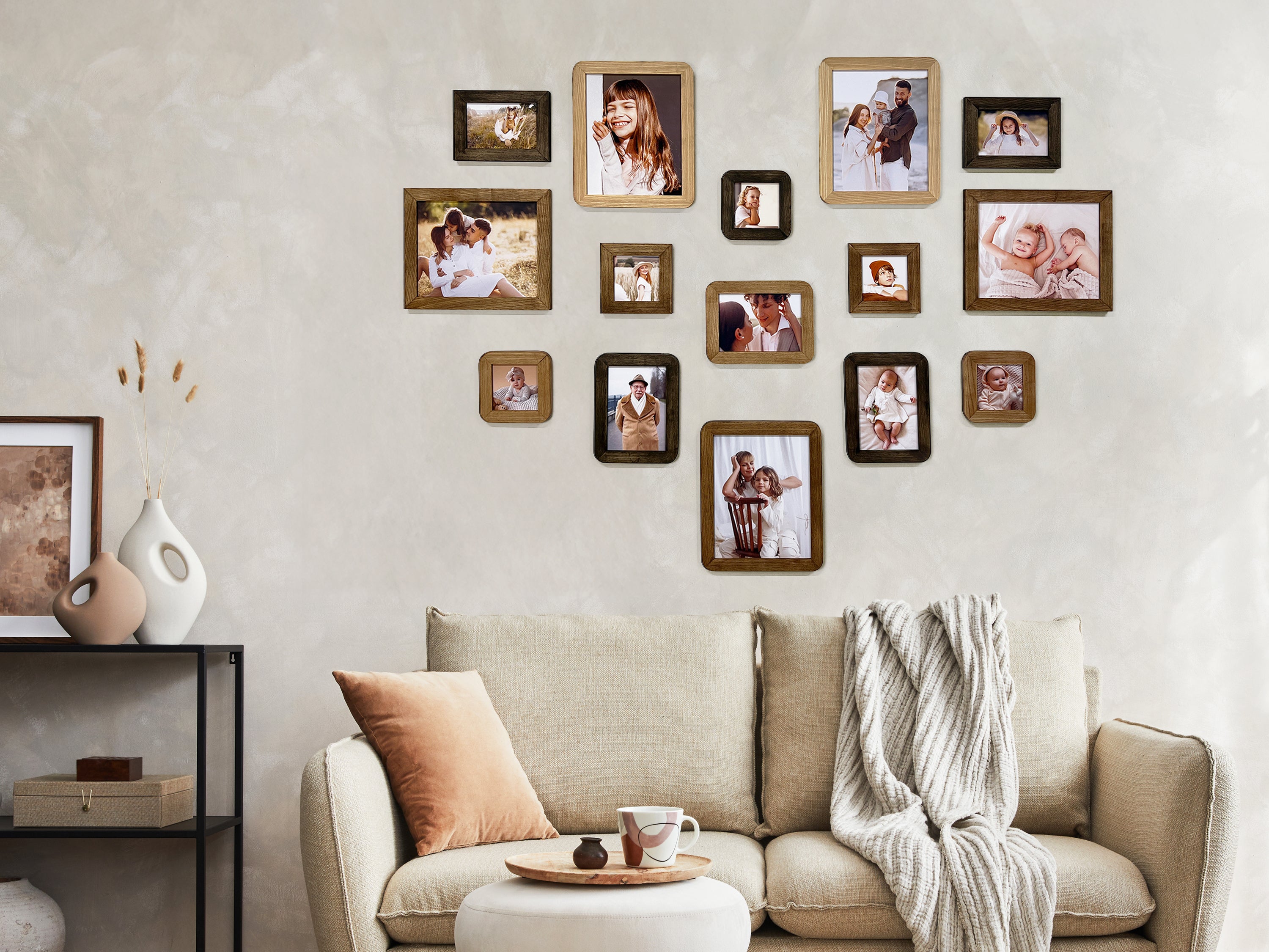 Collage de Fotos en Forma de Corazón | Conjunto de Marcos de Fotos de Historia de Amor