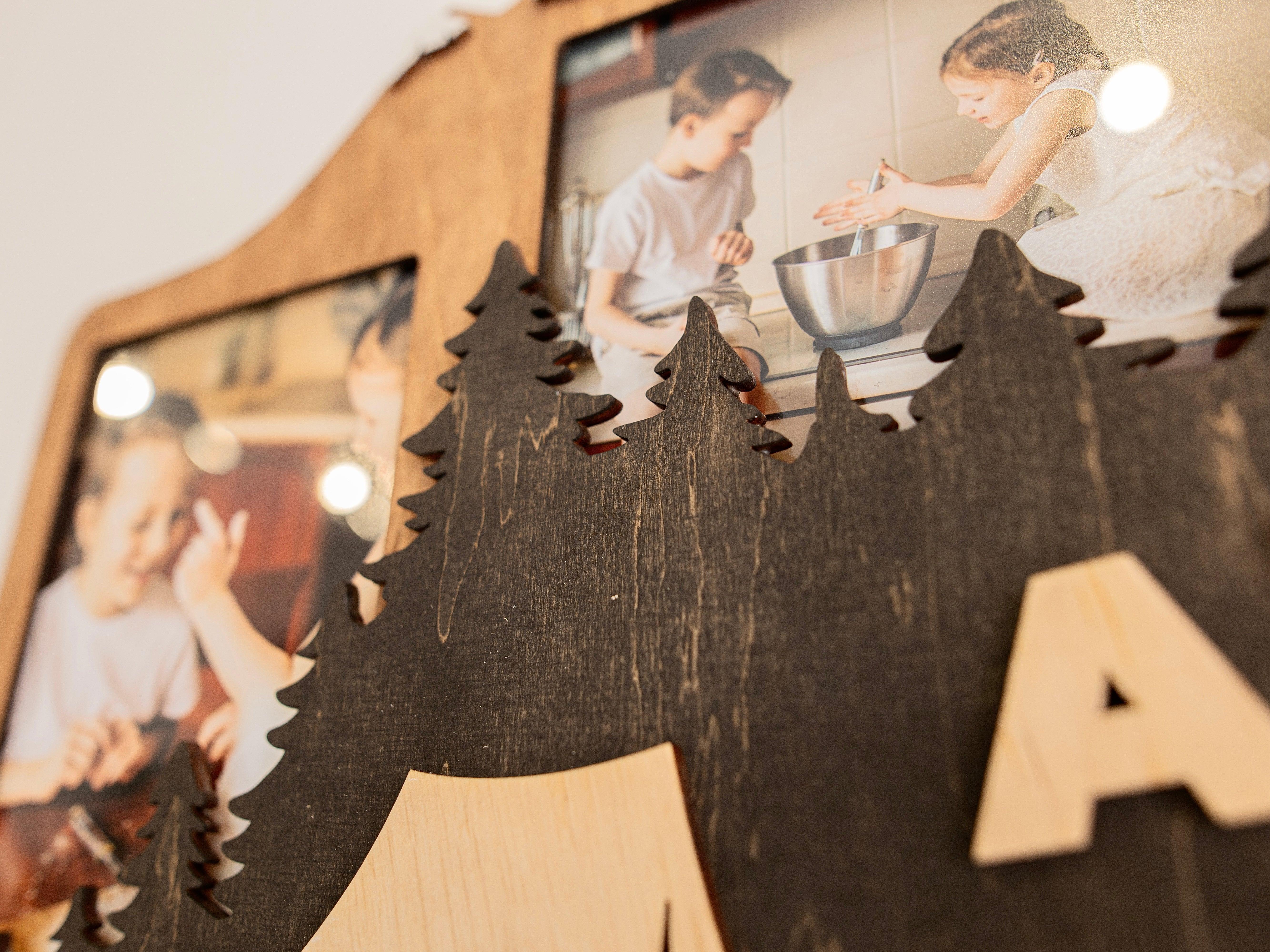 Mountain Picture Frame | Adventure Awaits | Hiking Photo Collage - The Frame Depot