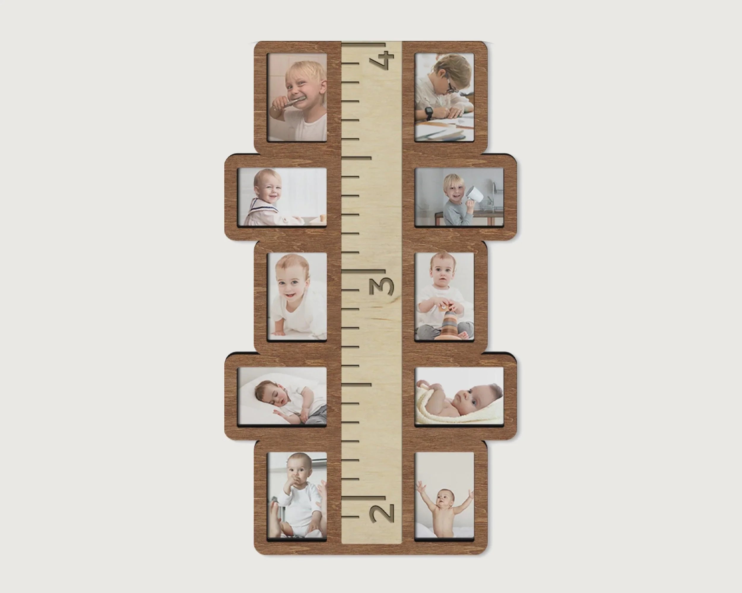 Growth chart for Kids | Height Ruler with Picture Collage - The Frame Depot