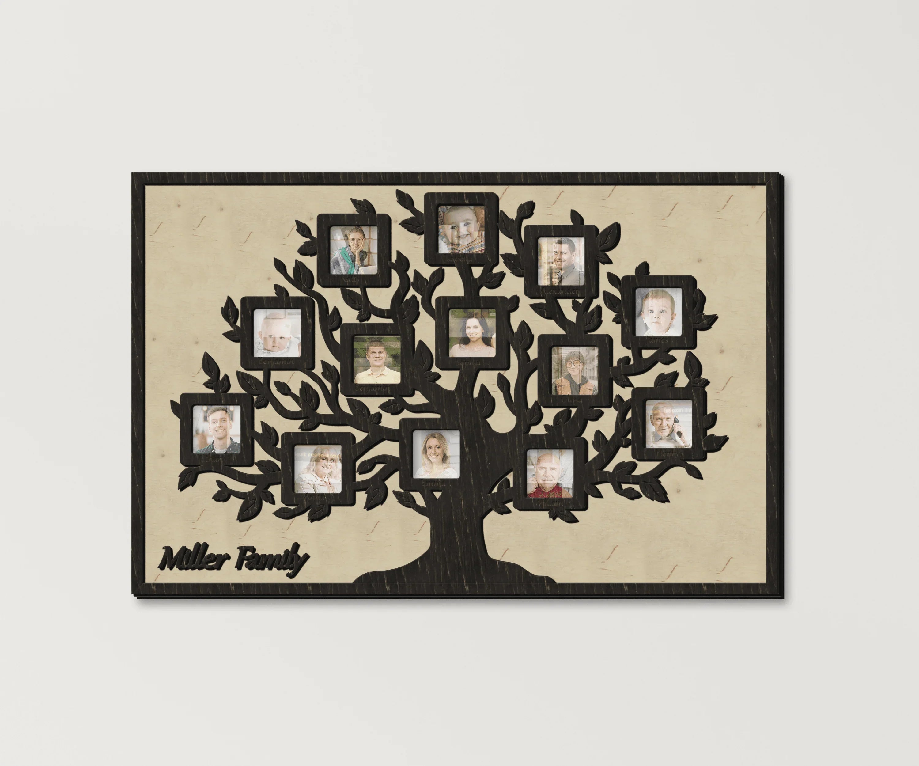 Personalized Family Tree Collage - Customizable Photo Frames & Text - The Frame Depot