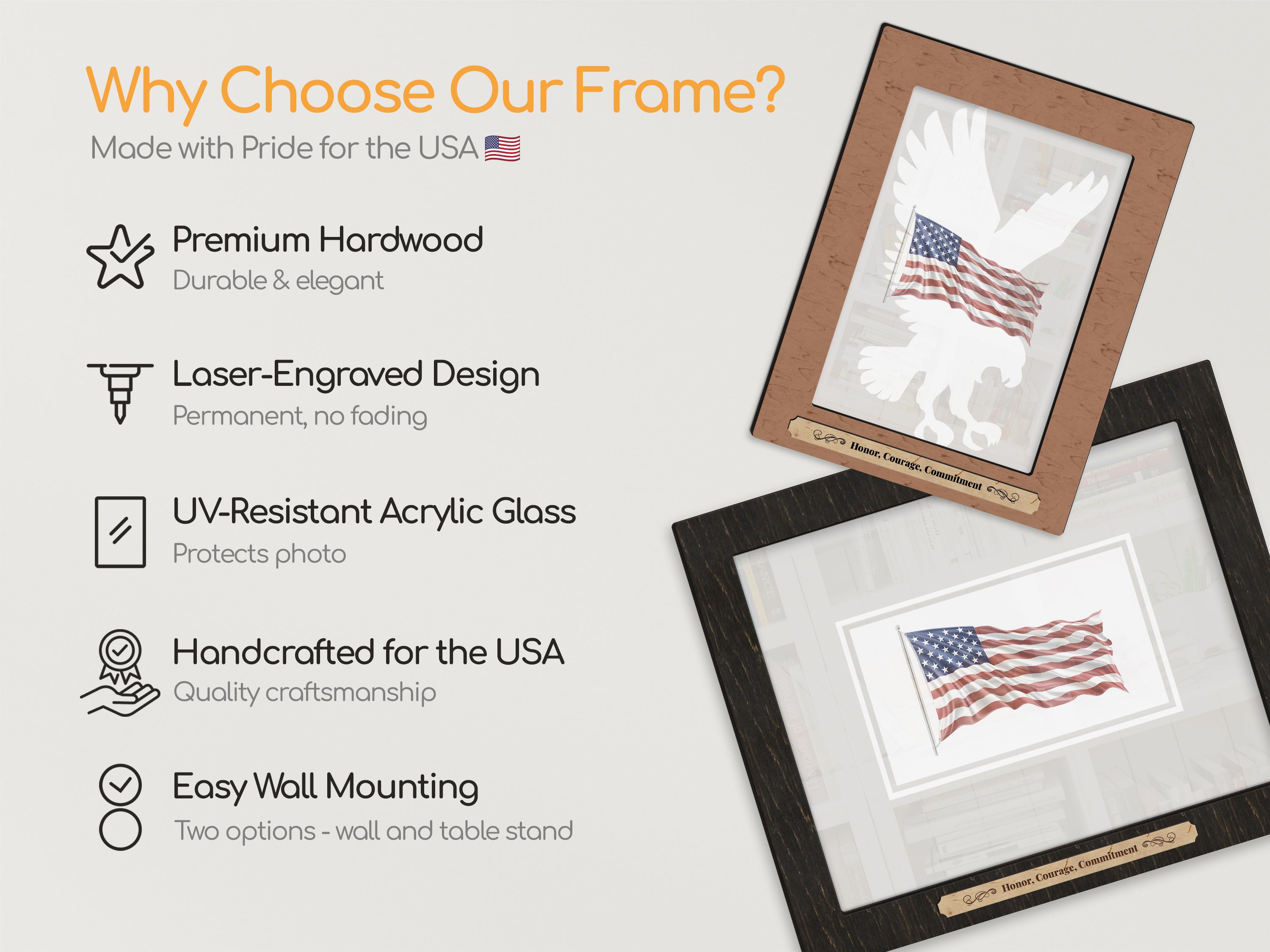 Frame with USA Flag Poster - New US Citizen Gift