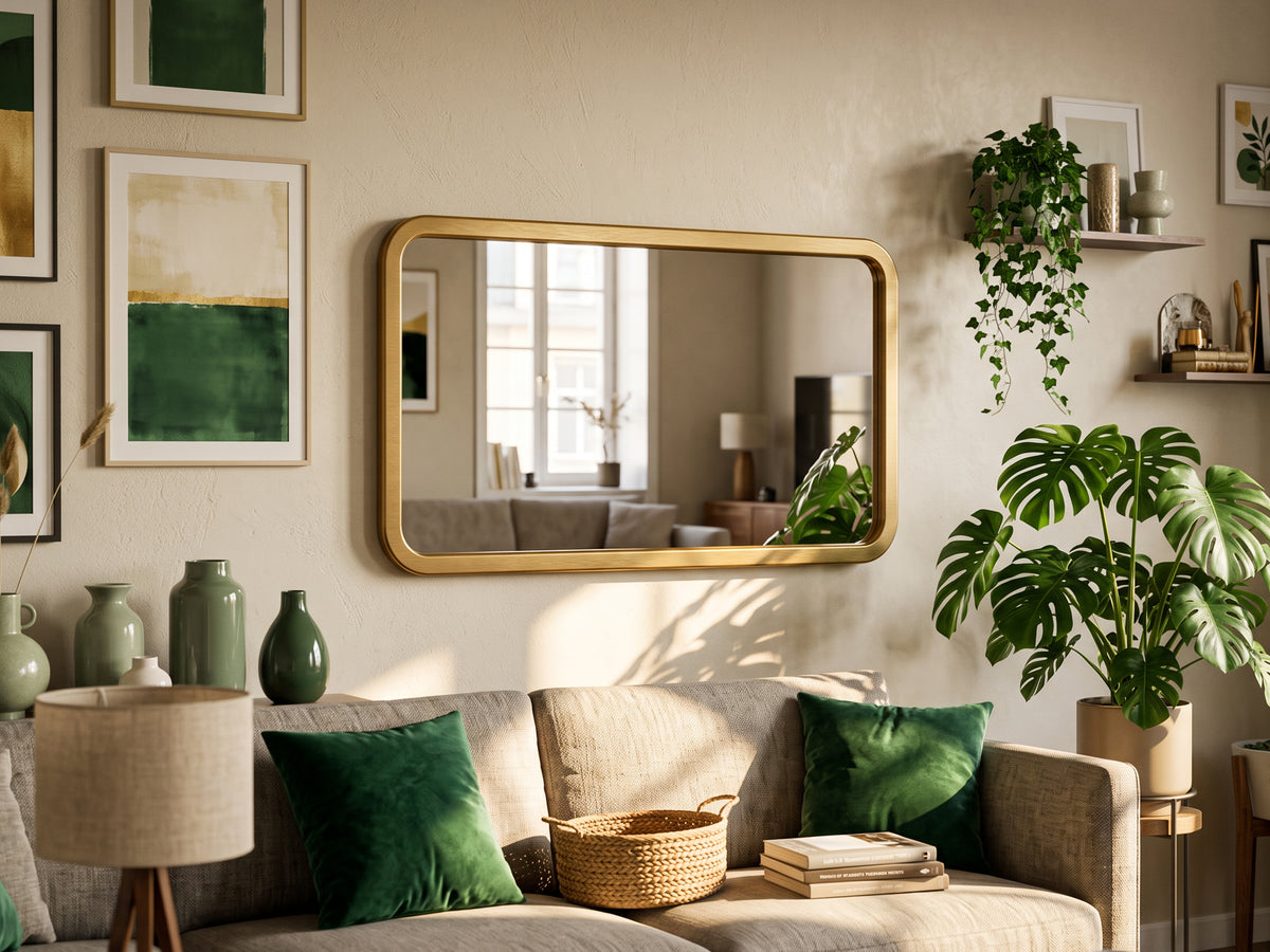 Rounded Rectangle Wall Mirror – Custom Size Wood Framed Mirror