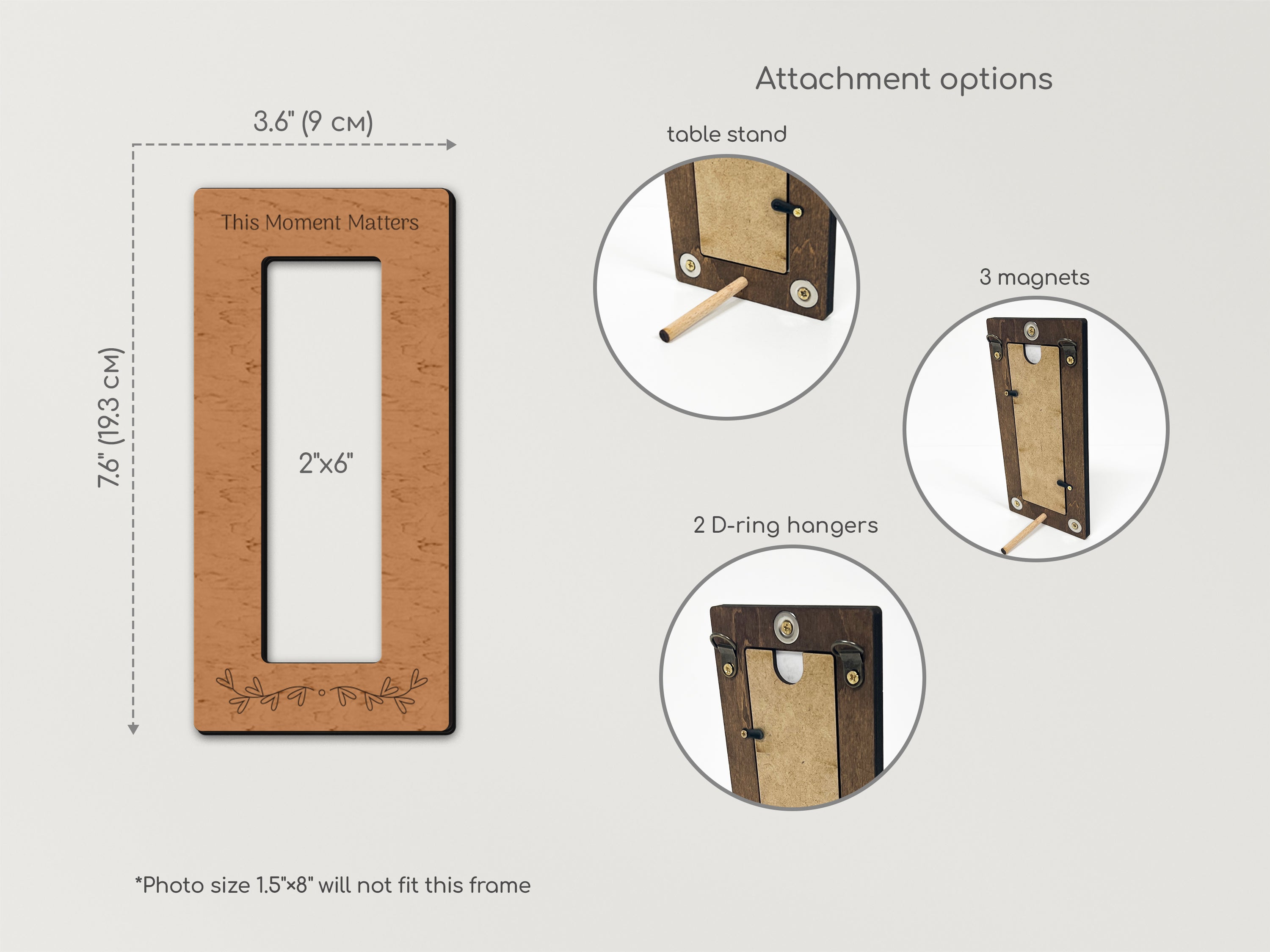 Photo Booth Strip Frame | Magnetic 2x6 Photo Display