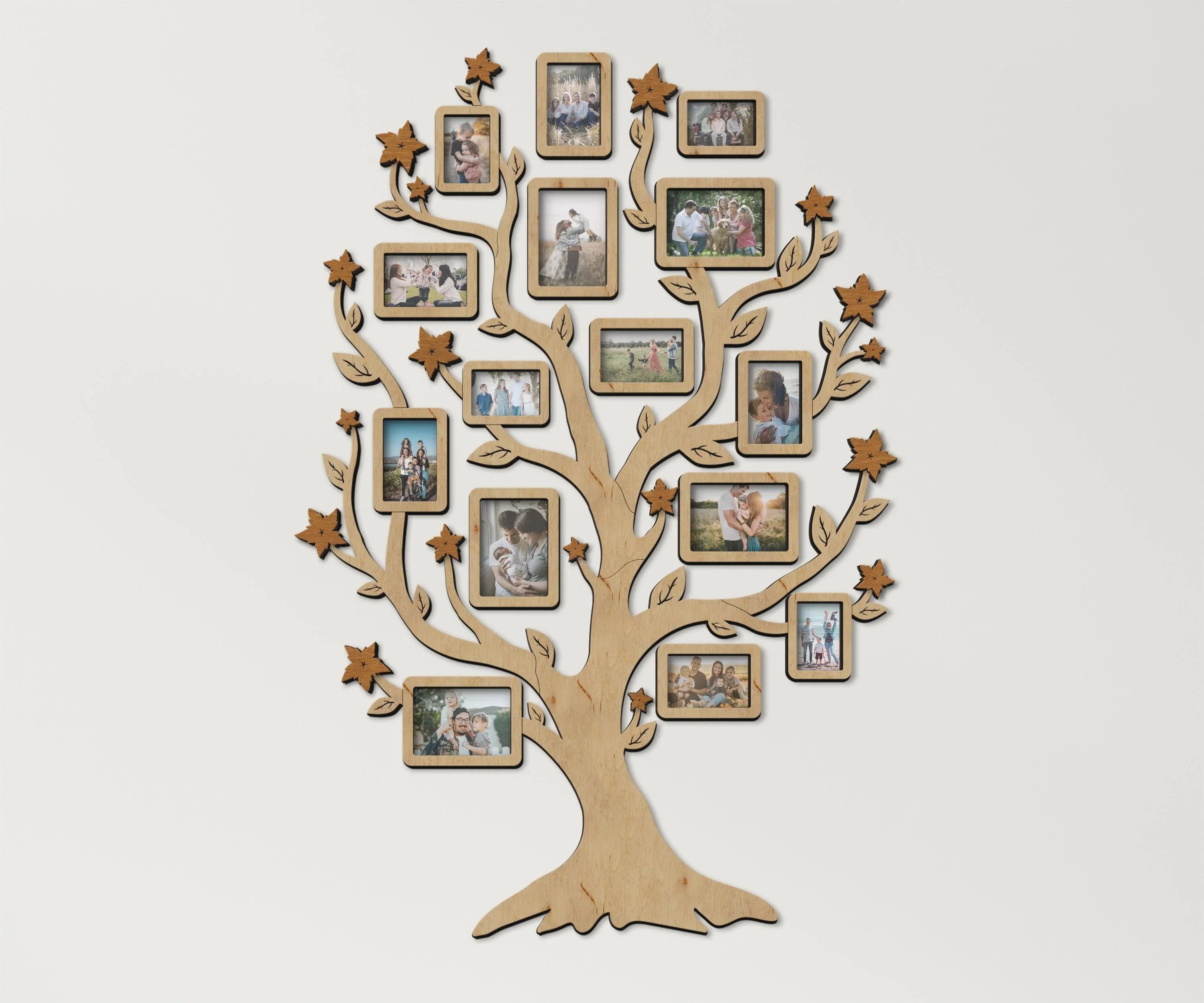 Wooden Family Tree Picture Collage | Photo collage with butterflies - The Frame Depot