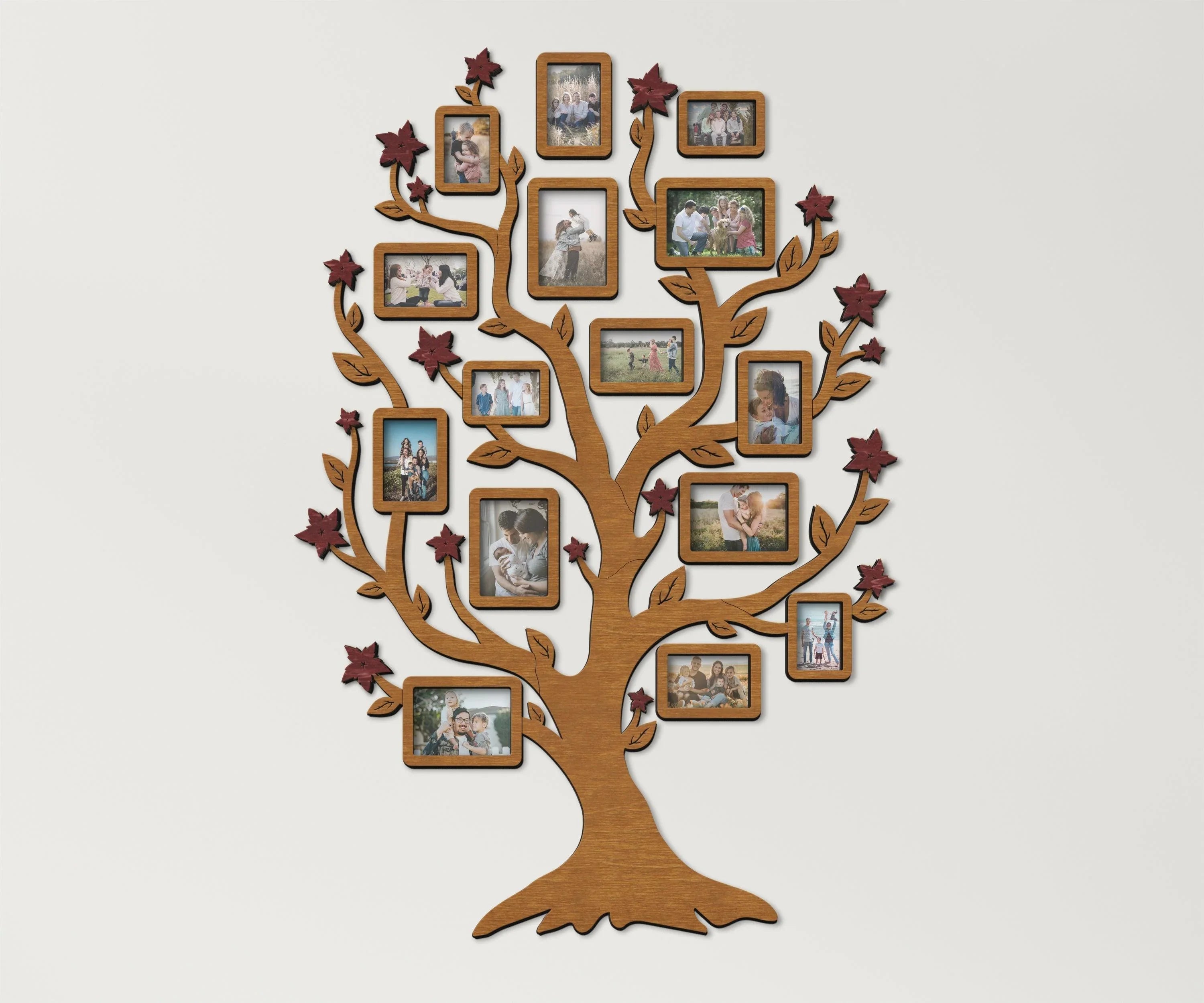 Wooden Family Tree Picture Collage | Photo collage with butterflies - The Frame Depot