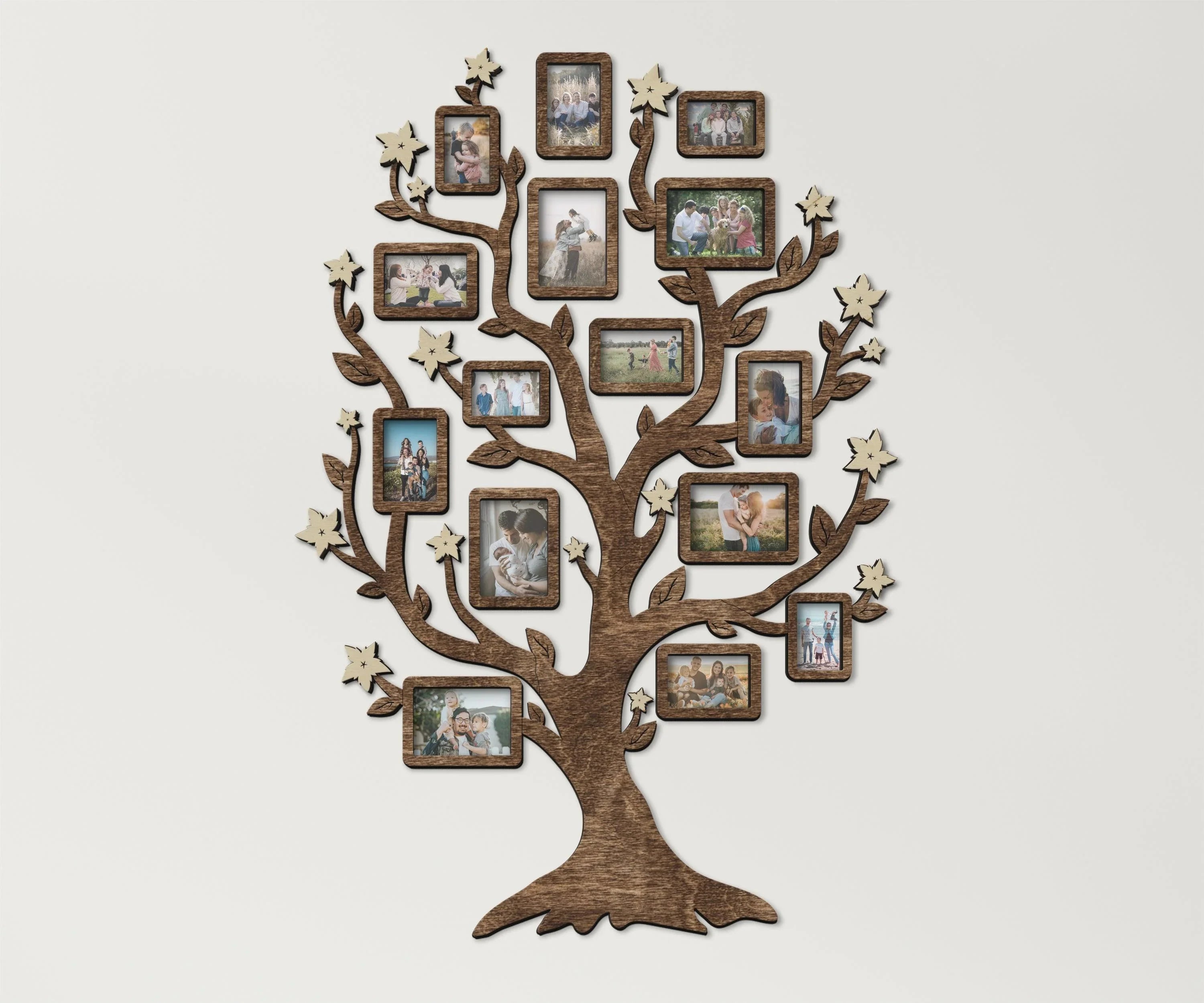 Wooden Family Tree Picture Collage | Photo collage with butterflies - The Frame Depot