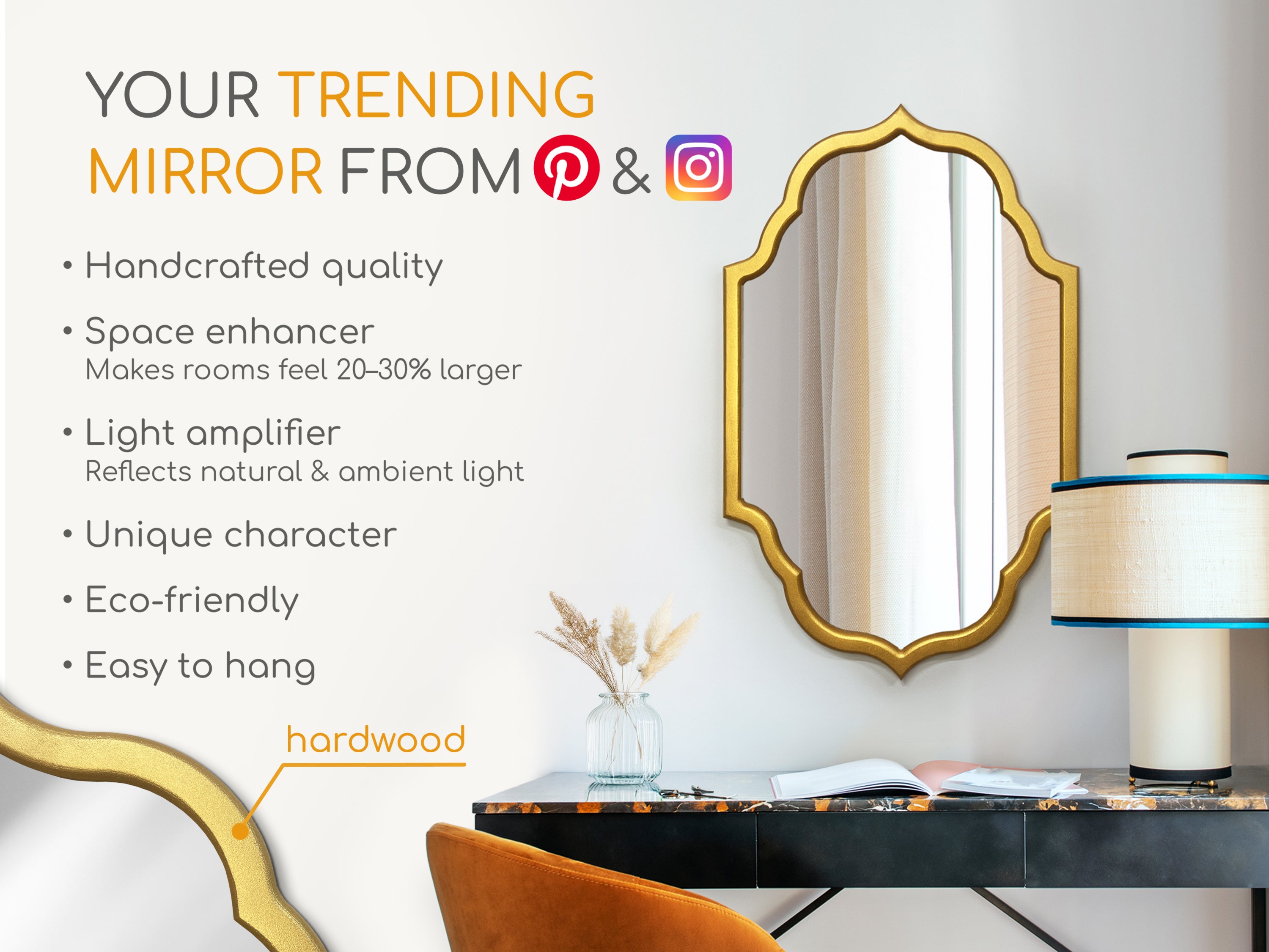 Gewölbter marokkanischer Wandspiegel