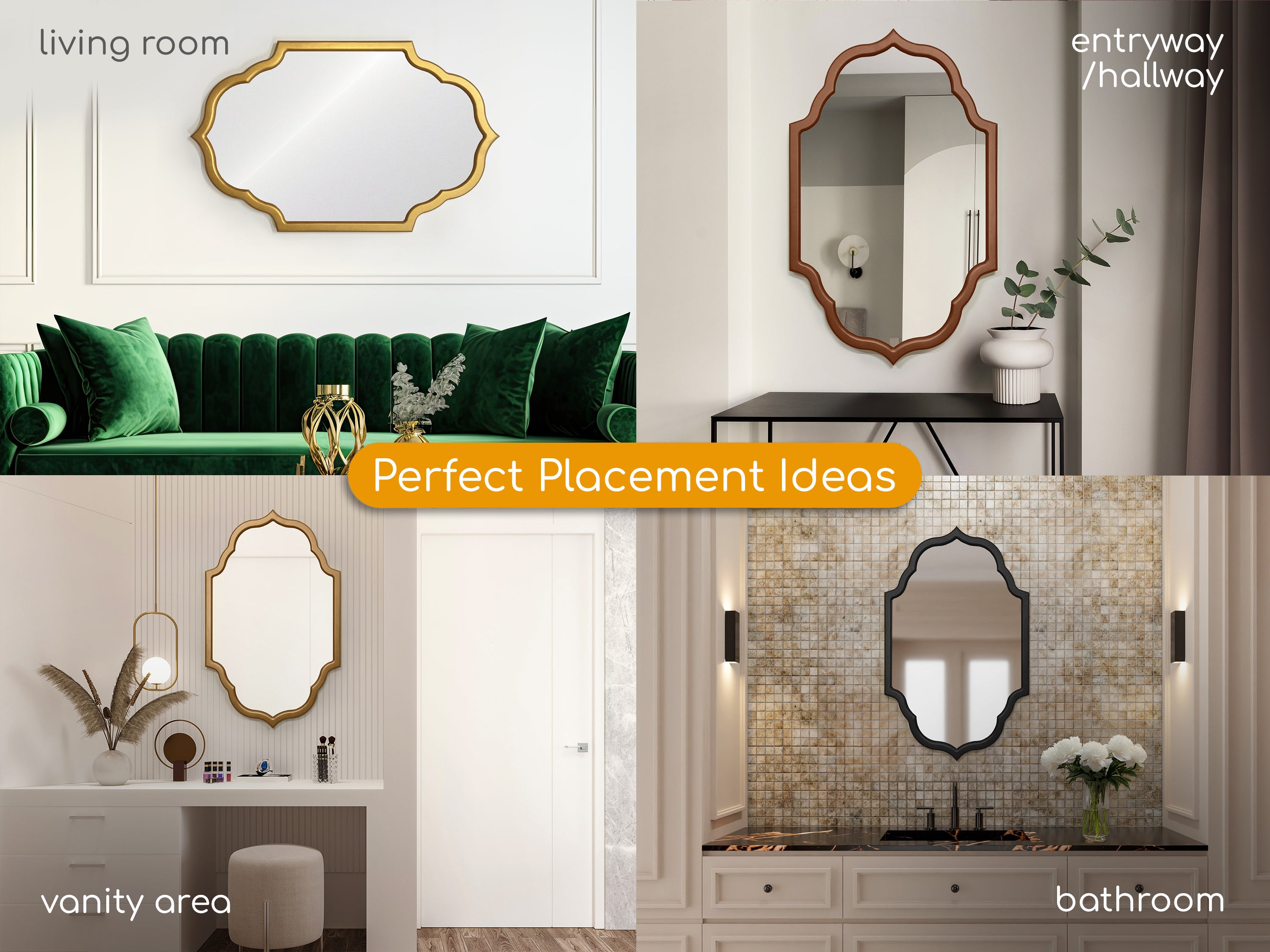 Gewölbter marokkanischer Wandspiegel