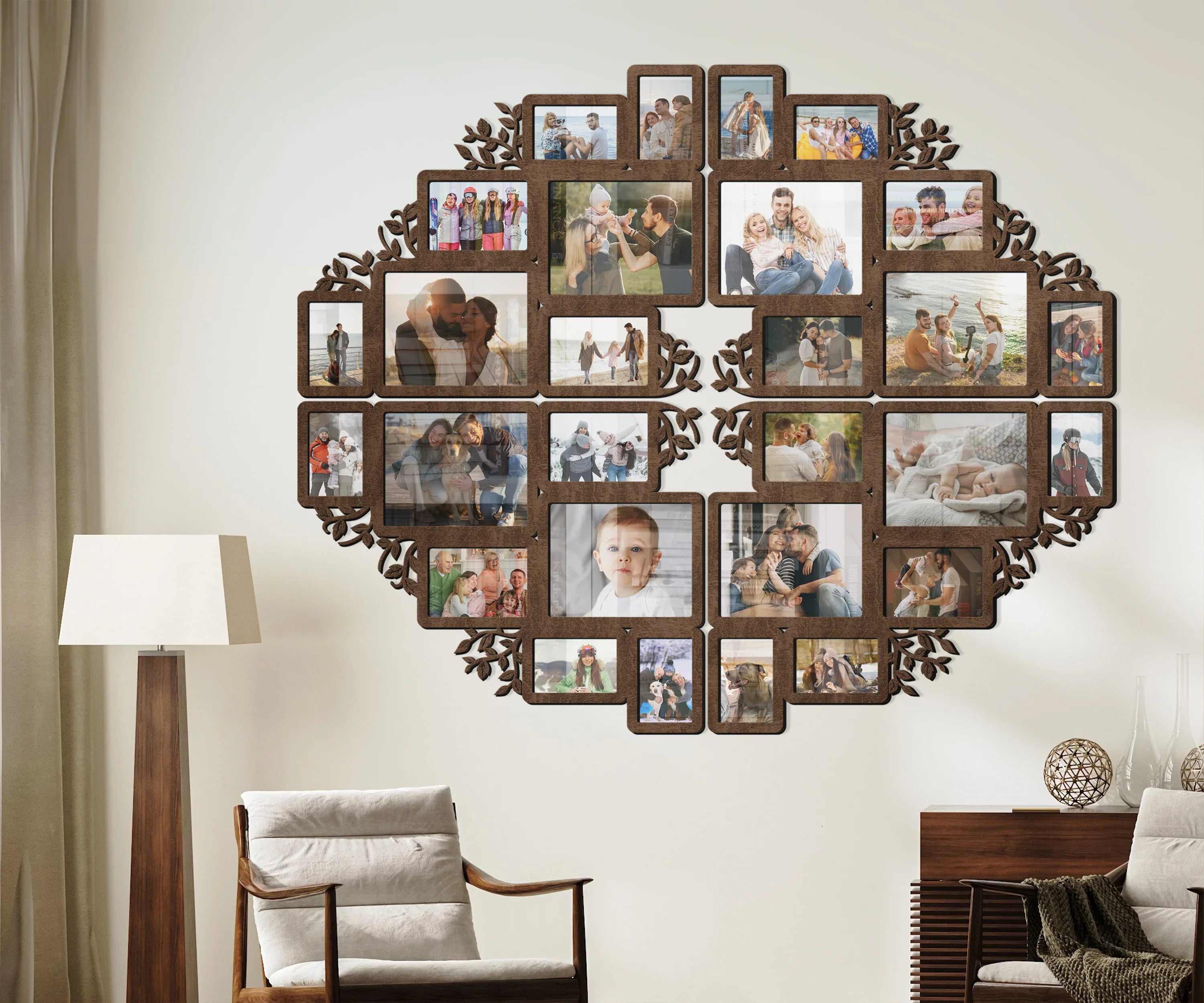 Large Split Picture Collage | Family Gallery Wall Art | Custom Photo Frame - The Frame Depot