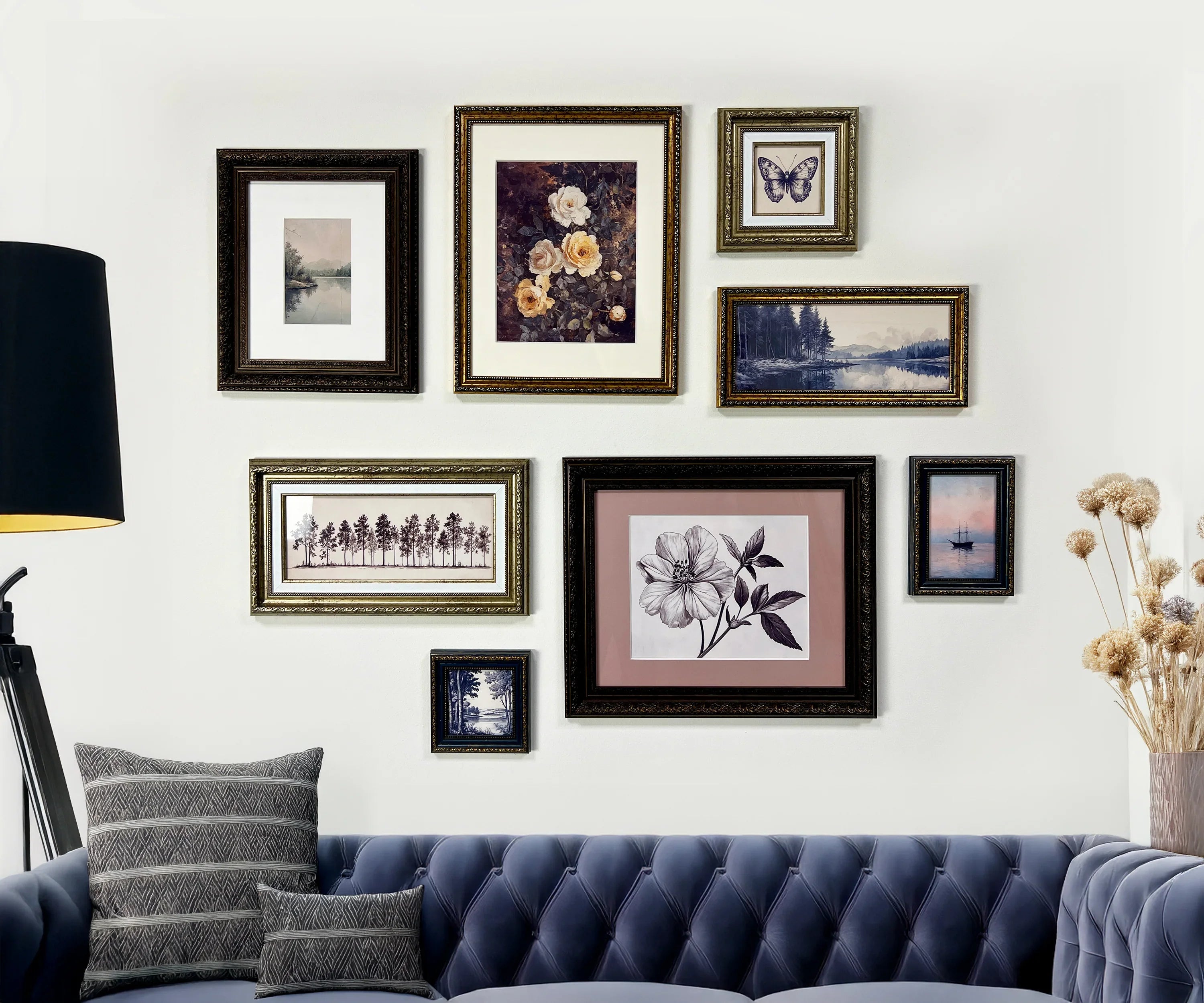 Brown & Gold Frames for Ornate Gallery Wall Frames Set