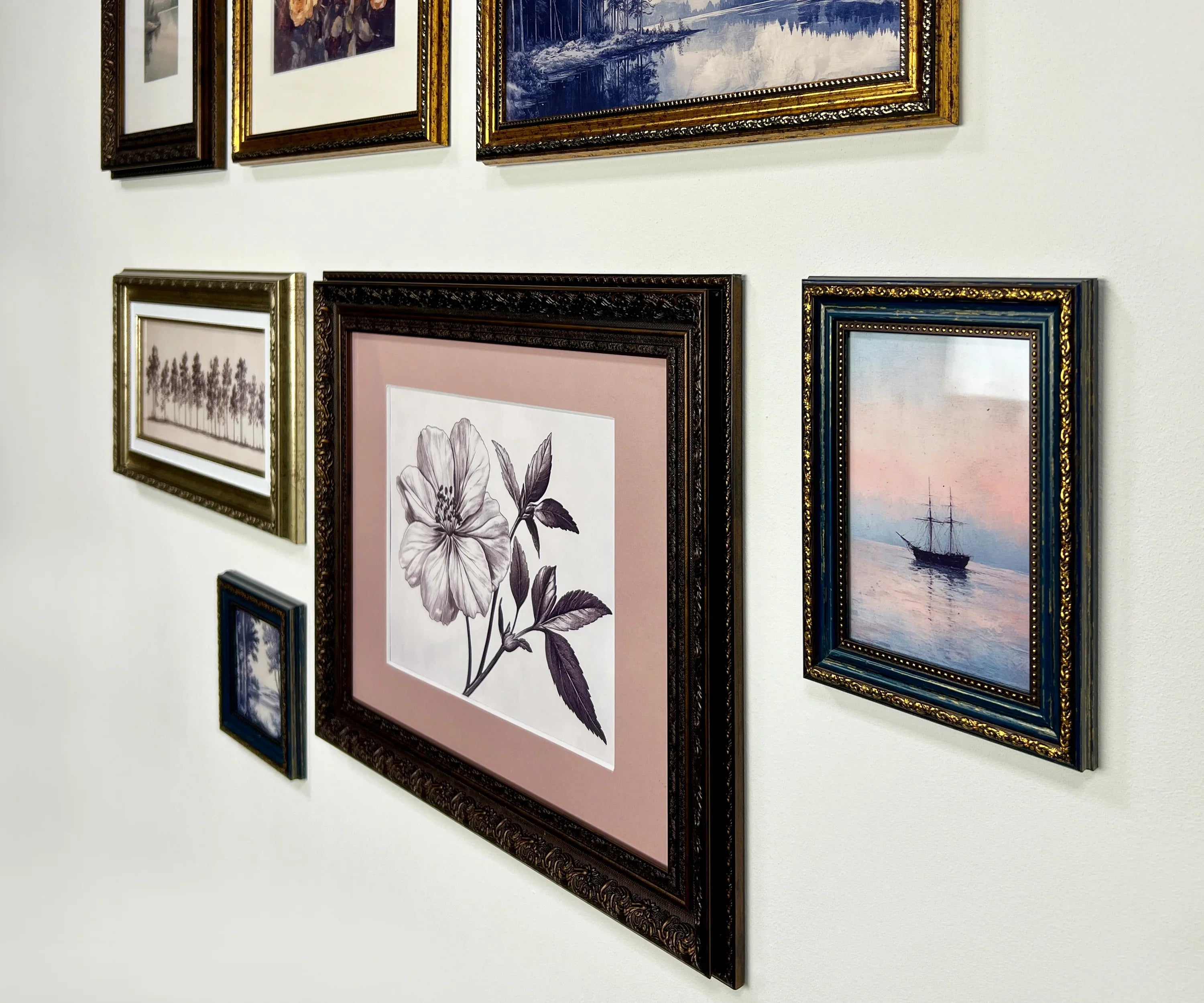 Brown & Gold Frames for Ornate Gallery Wall Frames Set