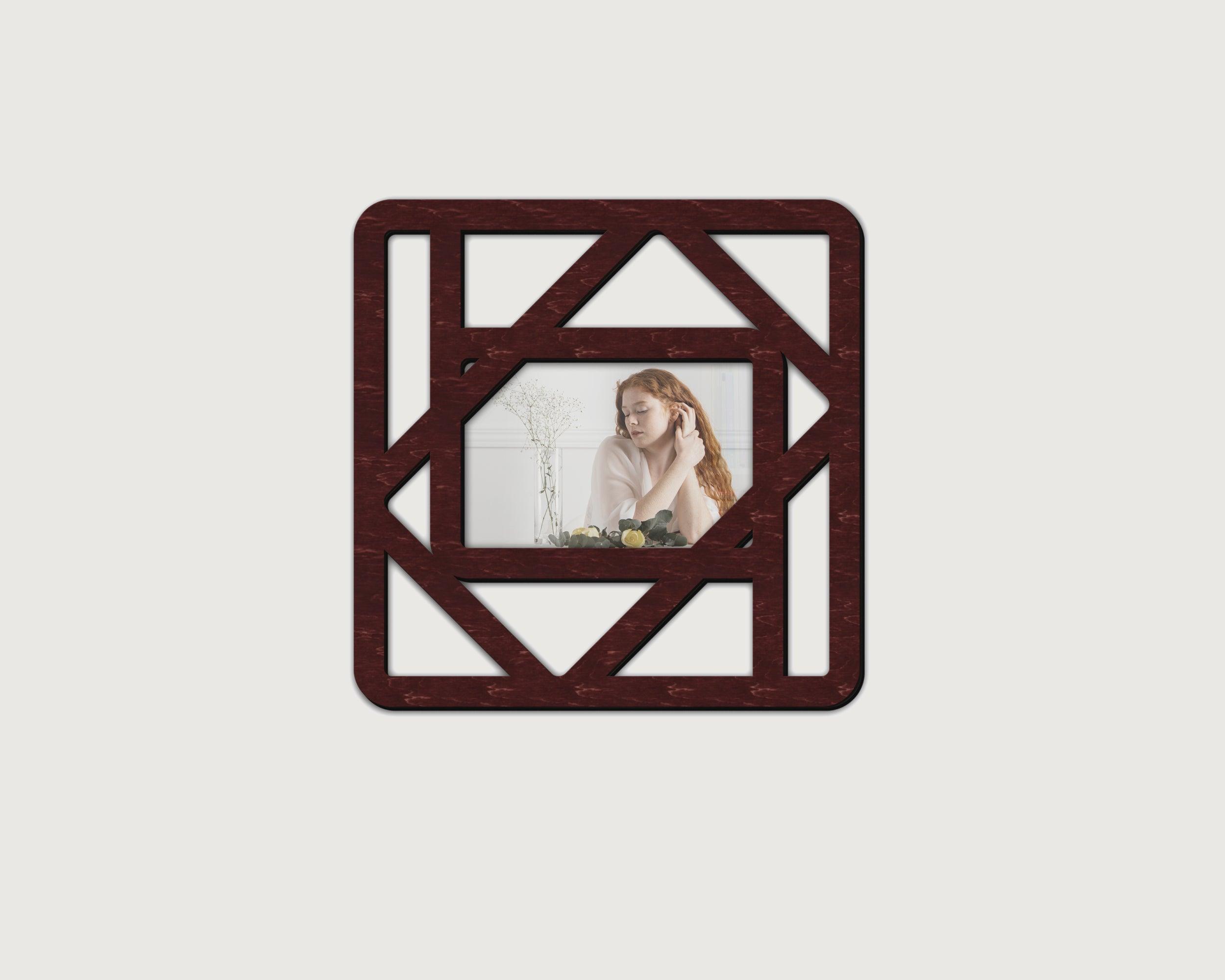 Geometric Wooden Picture Frame | Square Mini Frame - The Frame Depot