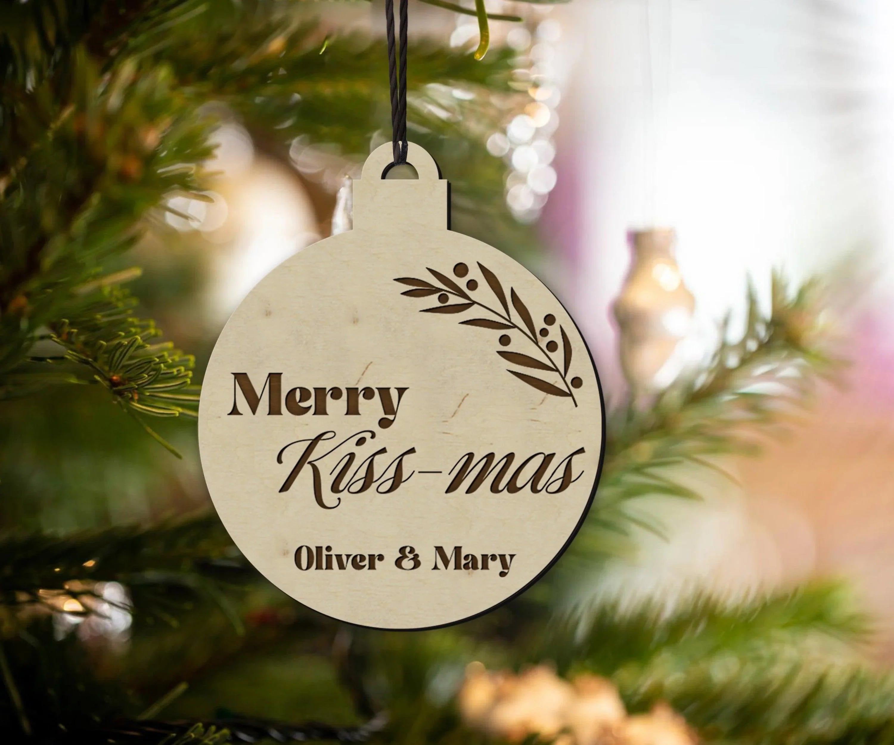 Personalized Christmas Tree Ornaments | Custom Engraved Text | Picture Frame - The Frame Depot