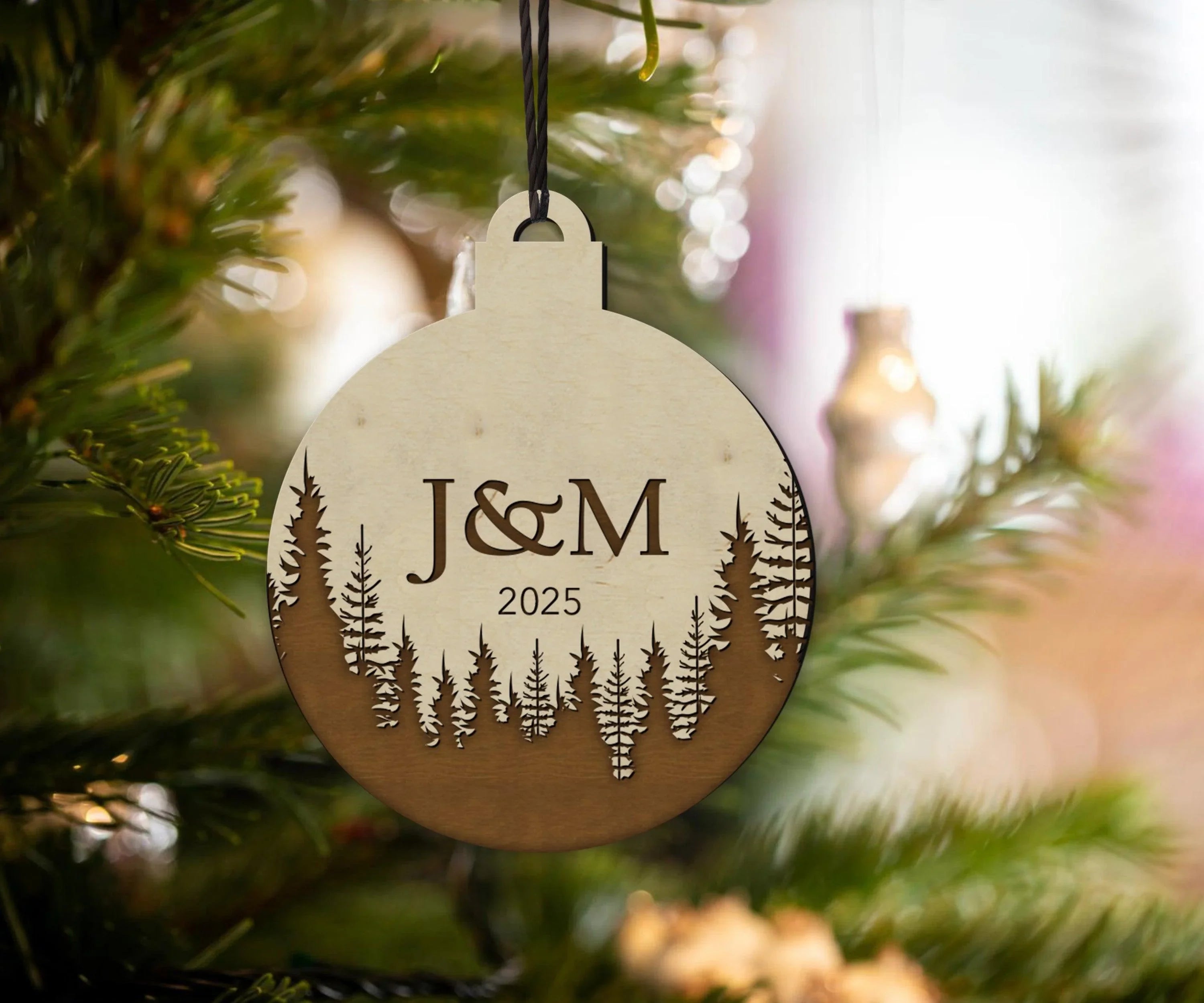 Personalized Christmas Tree Ornaments | Custom Engraved Text | Picture Frame - The Frame Depot