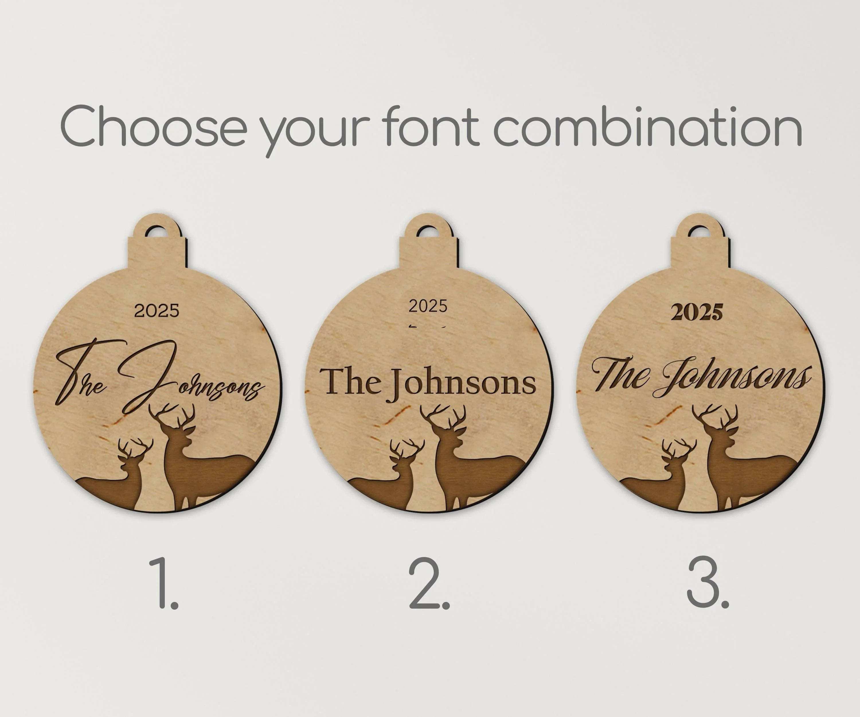 Personalized Christmas Tree Ornaments | Custom Engraved Text | Picture Frame - The Frame Depot