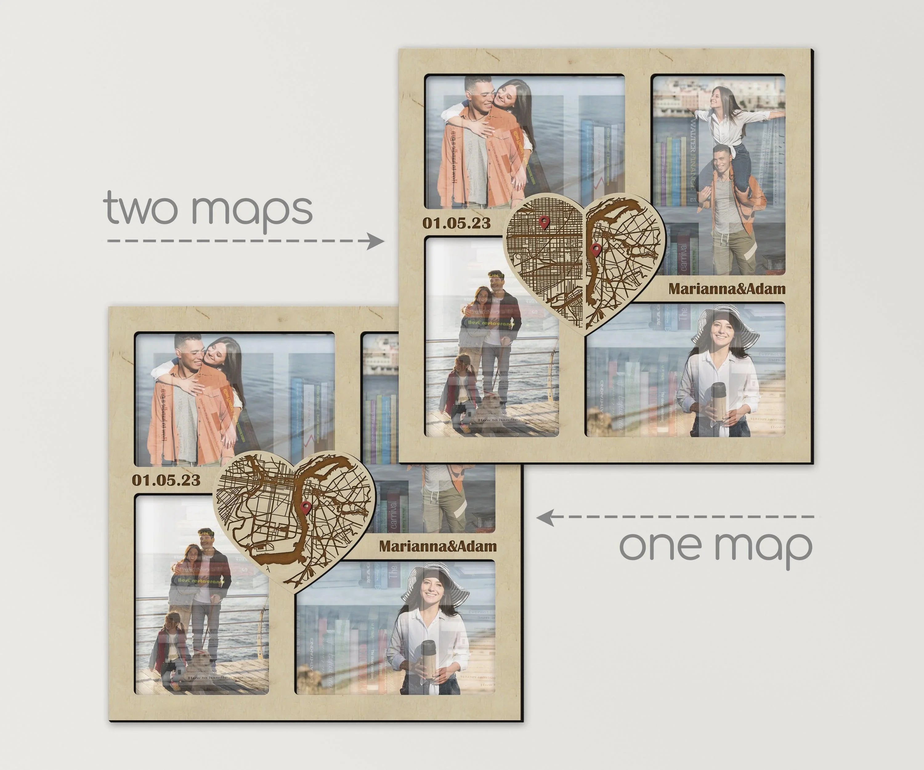 City Skyline Map | Custom Photo Frame Collage - The Frame Depot