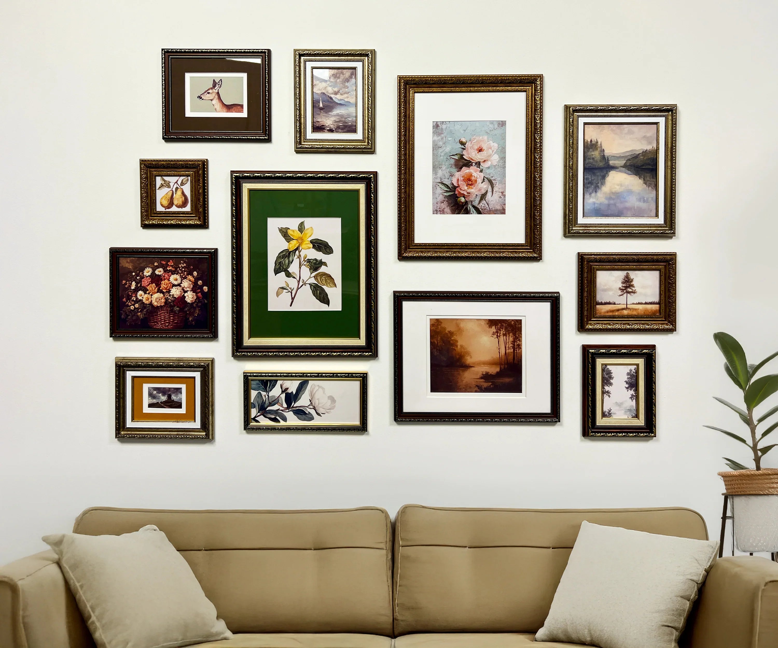 Conjunto de Marcos de Pared Ornamentados Oscuros – Marcos de Fotos de Estilo Victoriano
