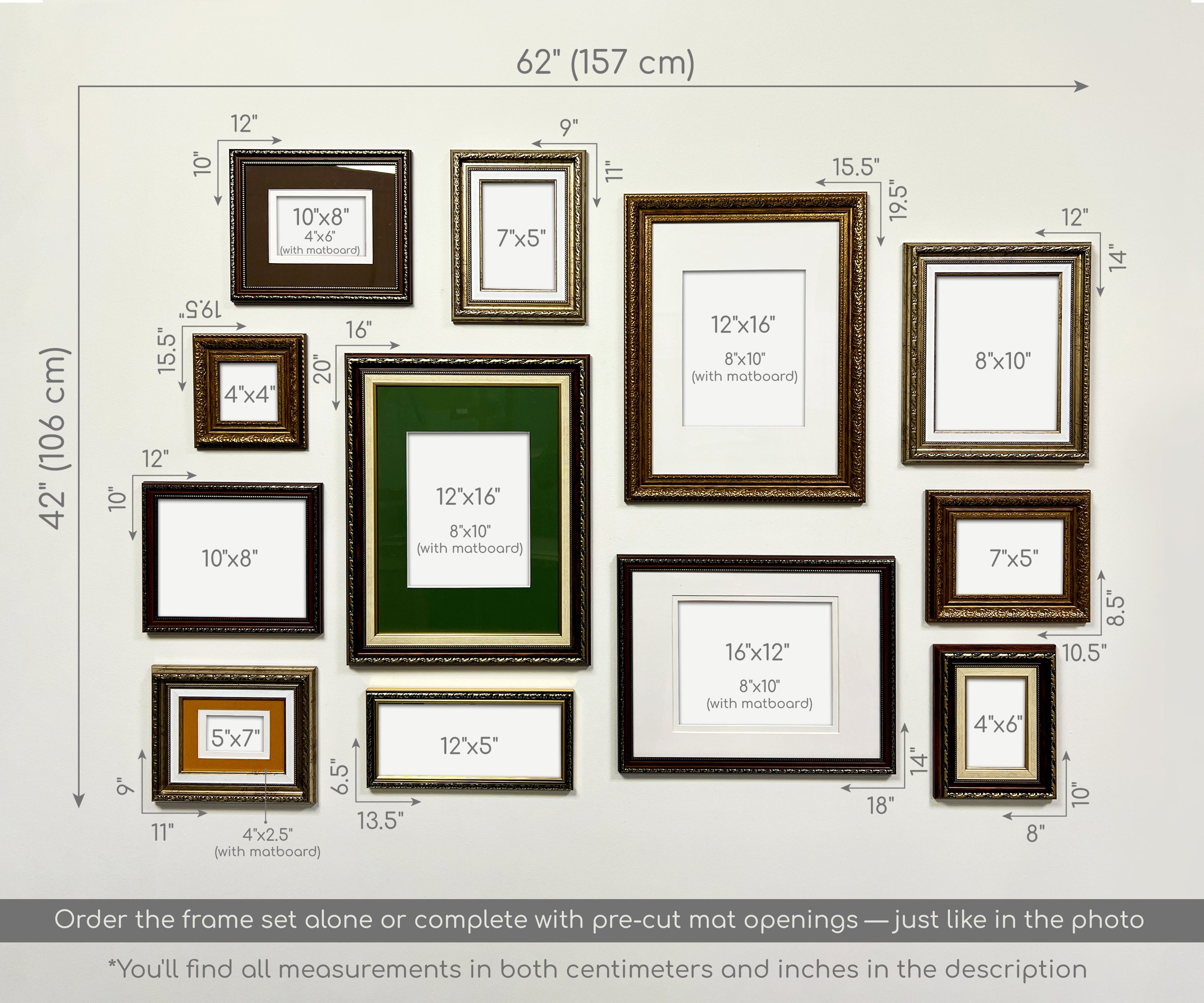 Dark Ornate Gallery Wall Frames Set – Victorian-Inspired Picture Frames