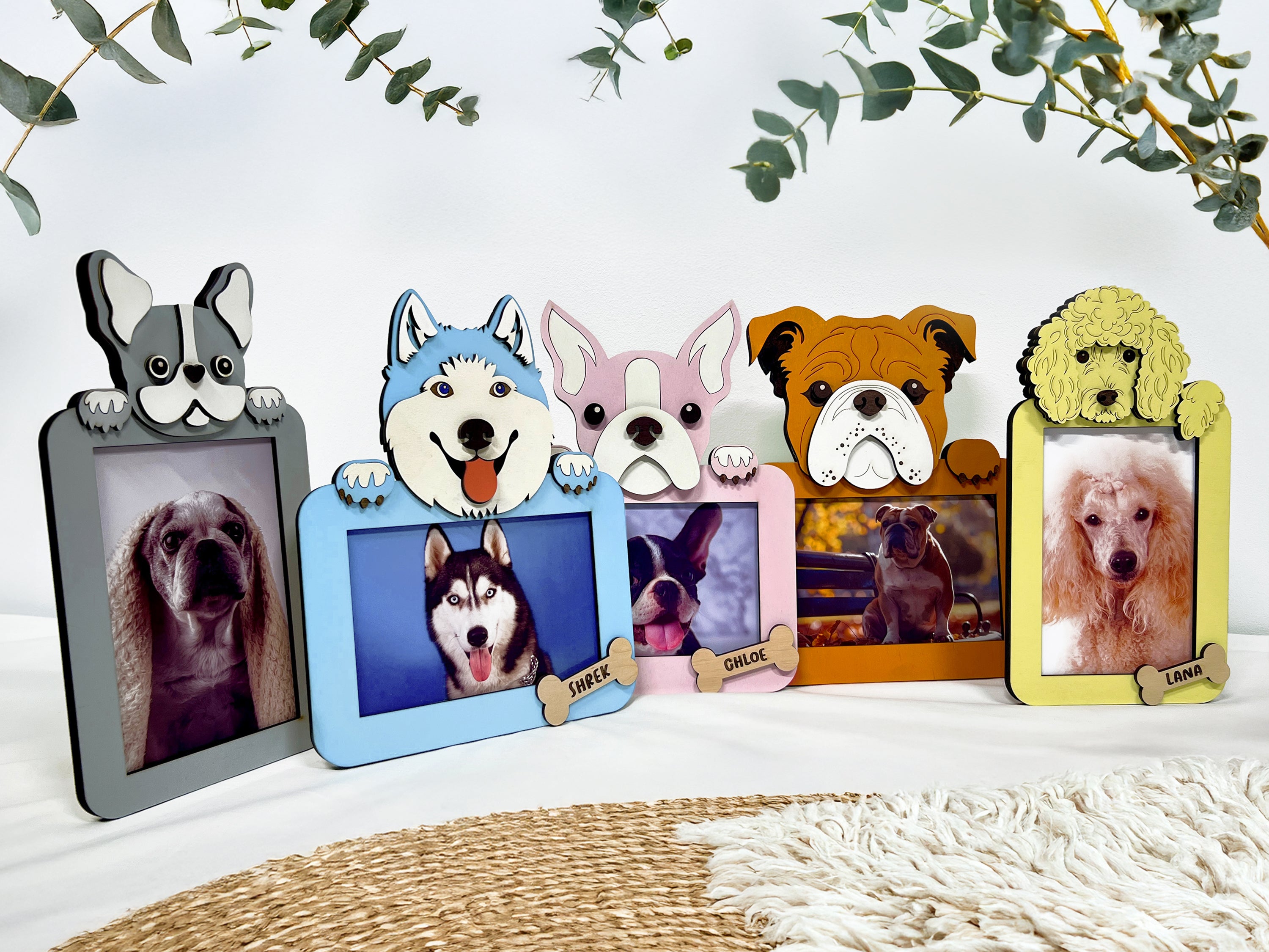 Personalized Colorful Dog Frame Gift | Custom Pet Photo Frames