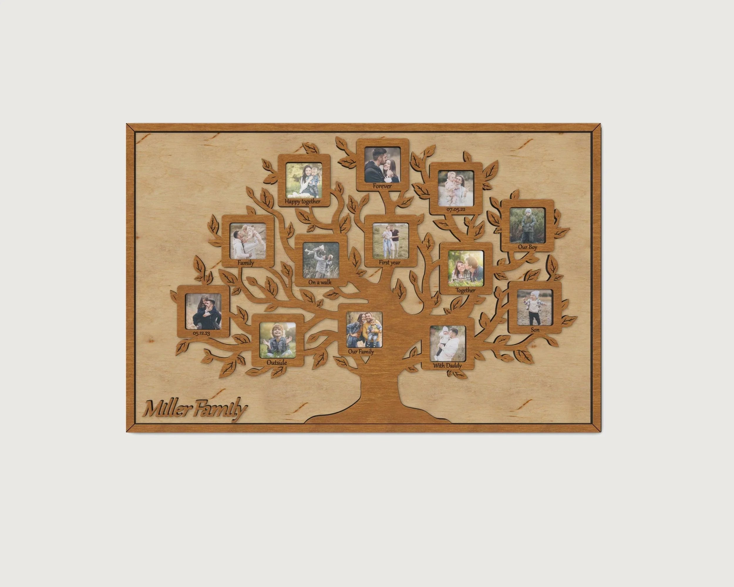 Personalized Family Tree Collage - Customizable Photo Frames & Text - The Frame Depot