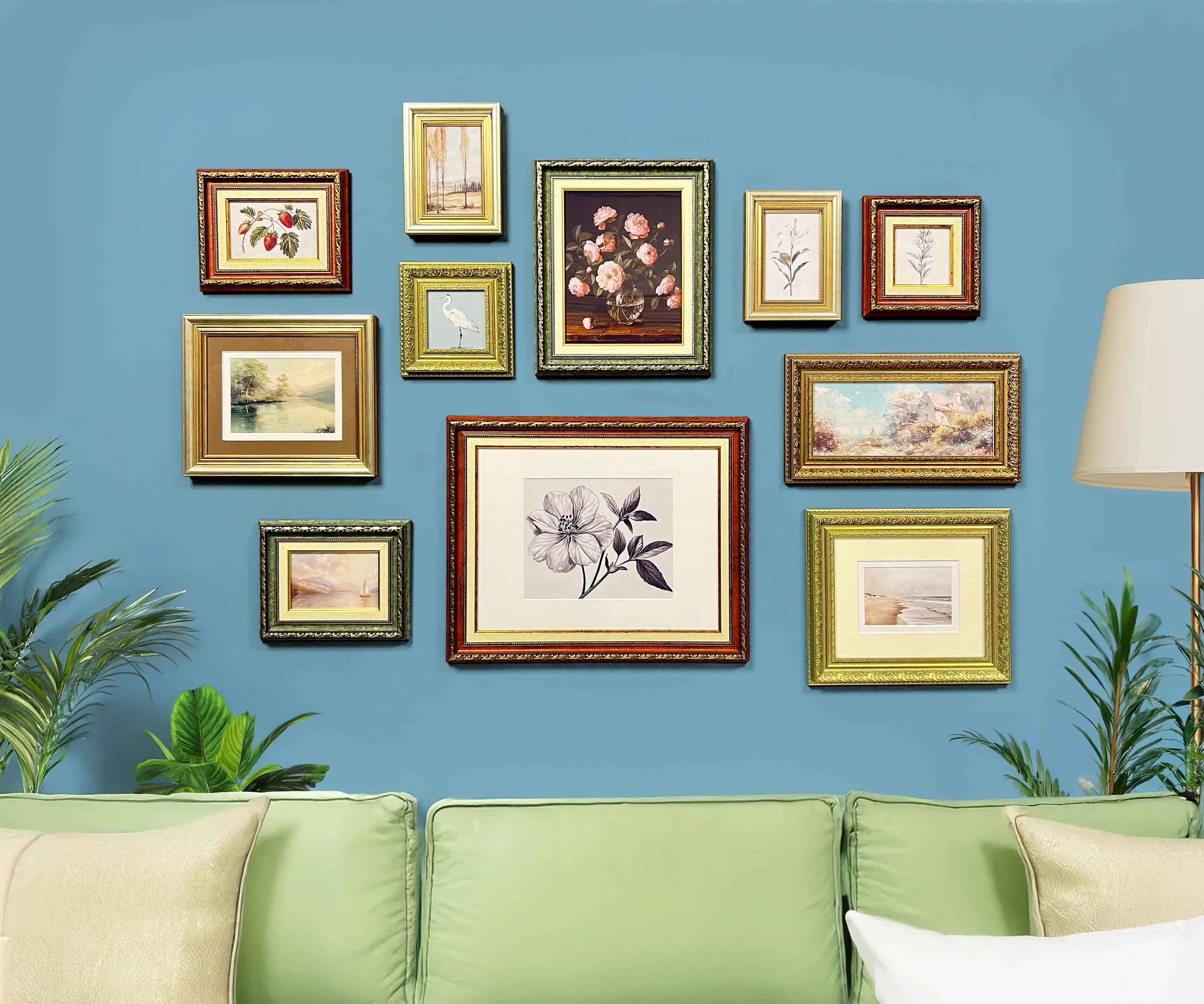 Green & Red Ornate Gallery Wall Frames Set