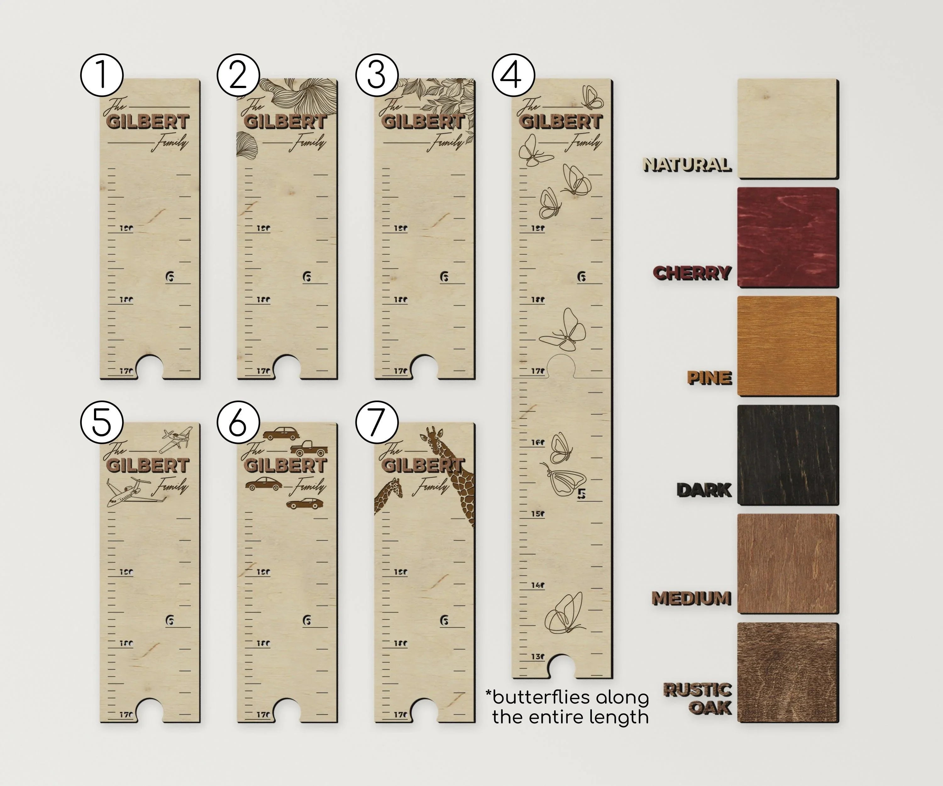 Personalized wooden kids growth ruler | Custom engraved height chart - The Frame Depot